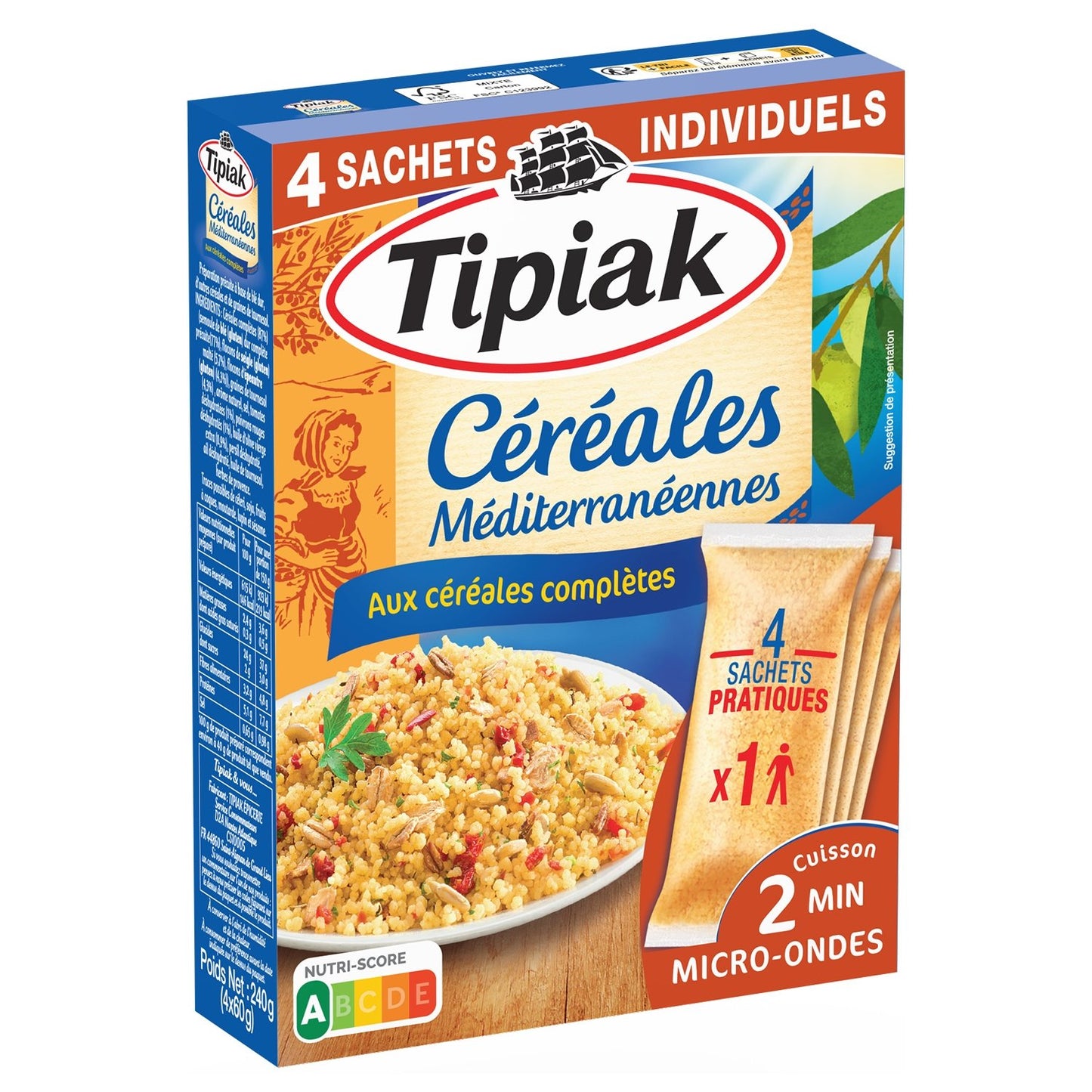 Céréales Méditerranéenne TIPIAK la boite de 240g