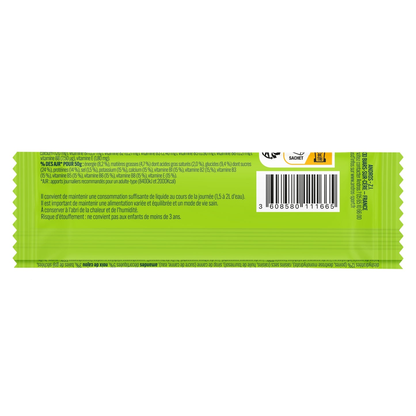 ANDROS Apple Apricot Pear Sports Diet Bar