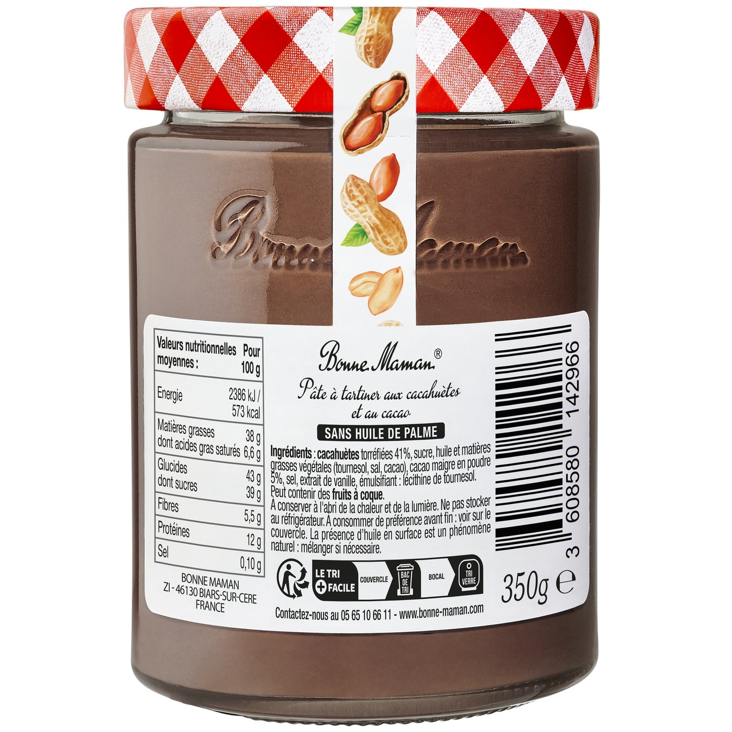 Pâte à Tartiner Cacahuètes et Cacao BONNE MAMAN