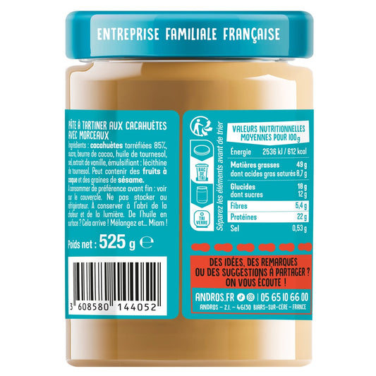 Pâte à Tartiner Cacahuète Croquant ANDROS BE NUTS