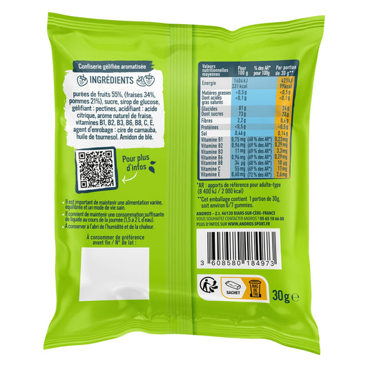 Gummies boost goût fraise ANDROS SPORT