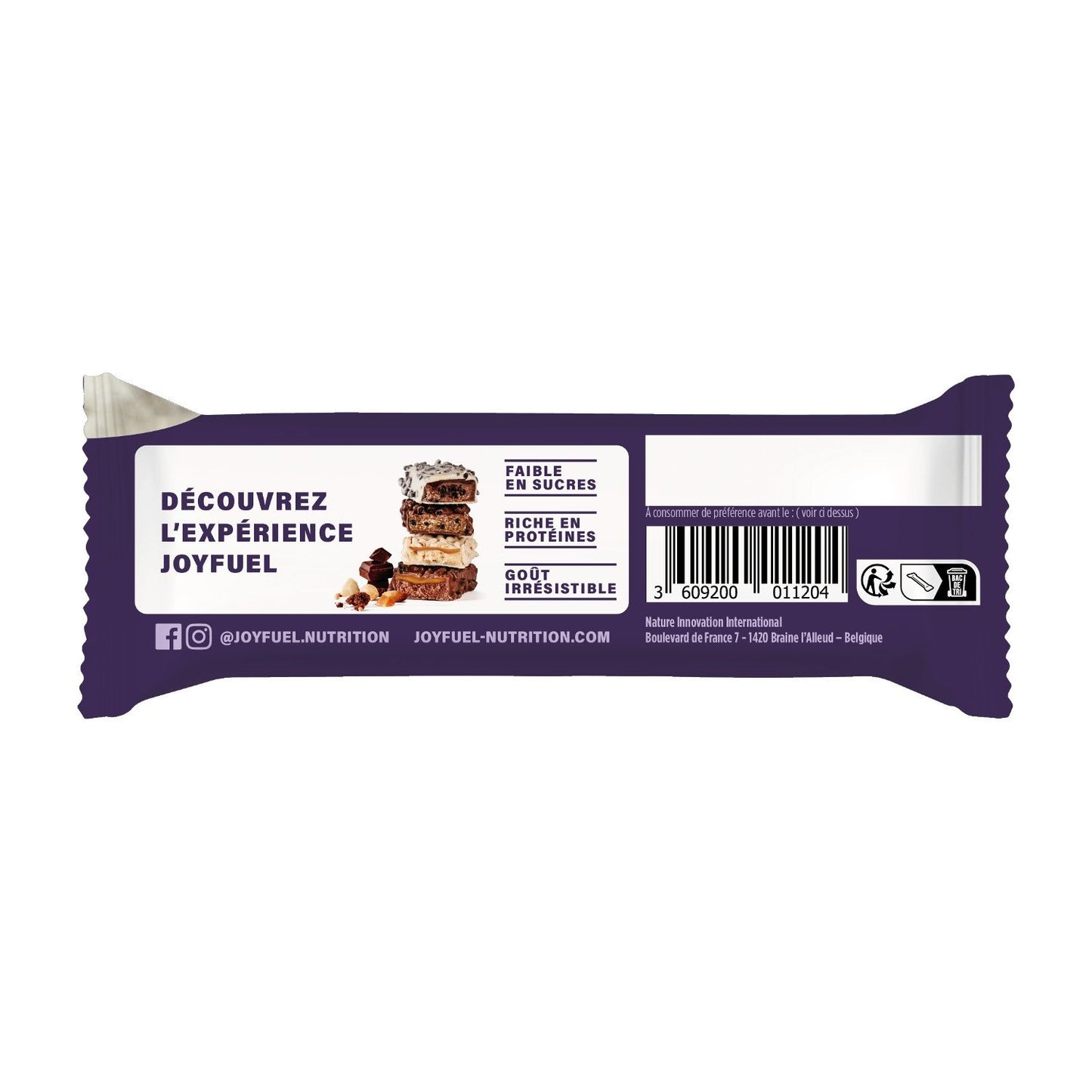 Barres Chocolatées Blanc Cookie Cream Protéinée JOYFUEL