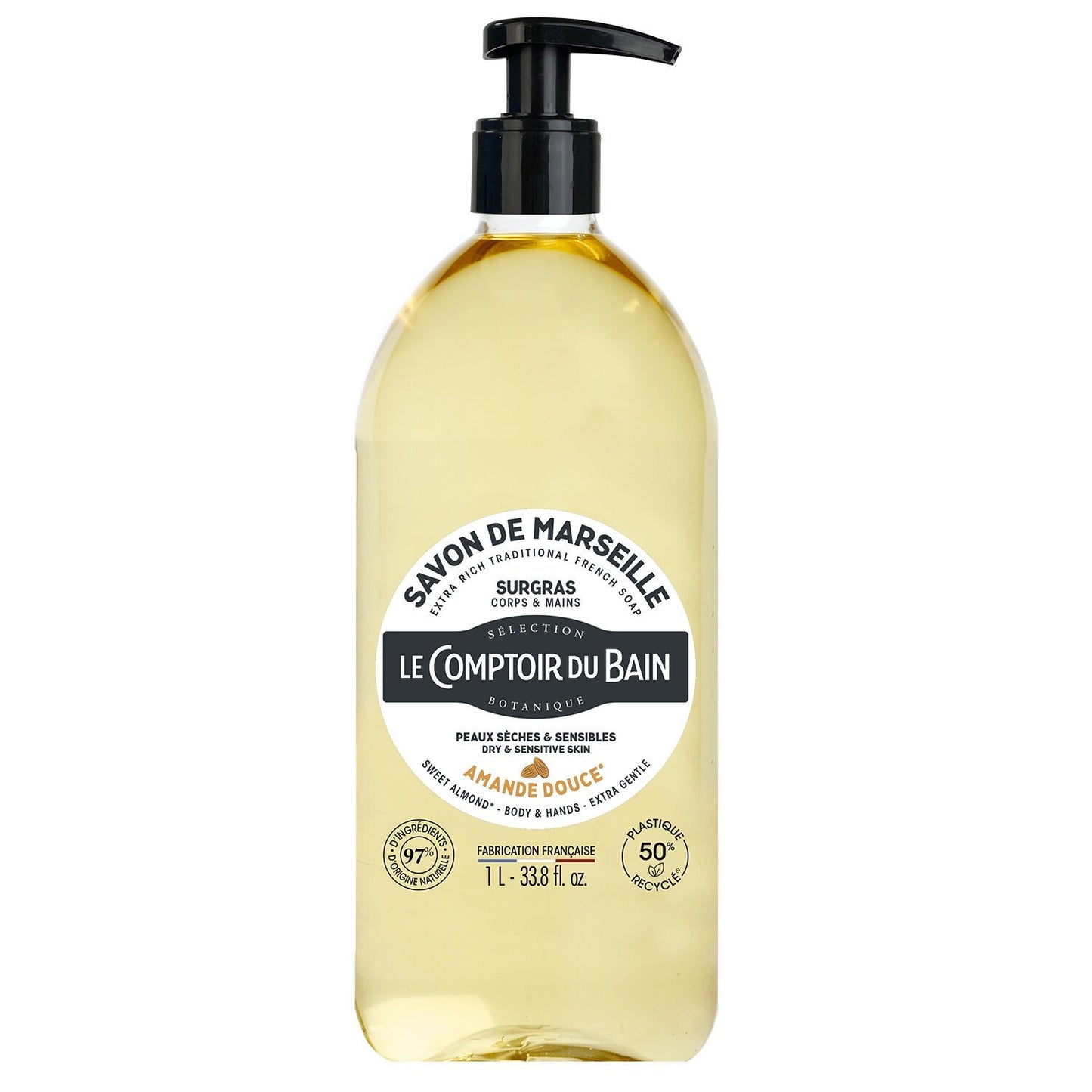 Marseille Sweet Almond Liquid Body and Hand Soap, Superfatted LE COMPTOIR DU BAIN