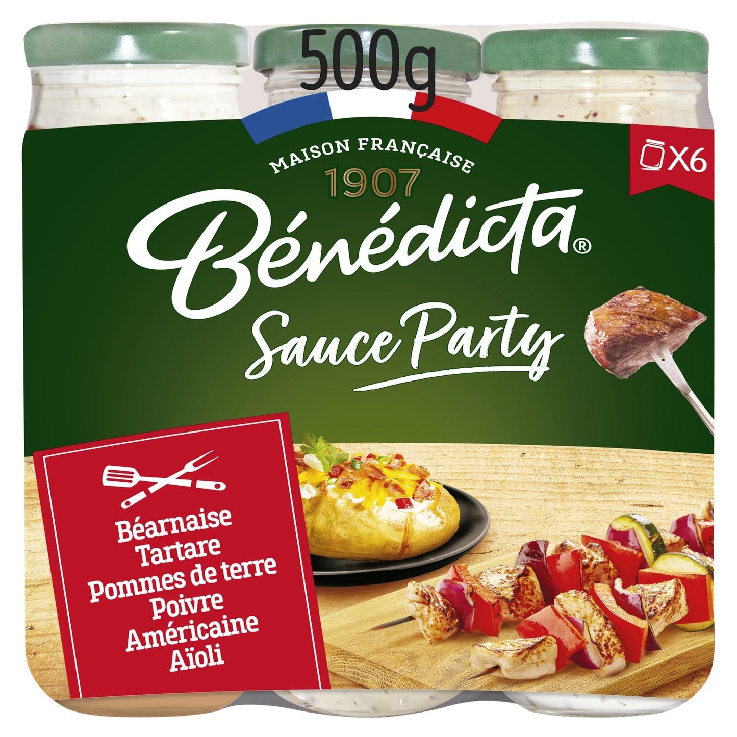 Party Sauces Assortment: Béarnaise, Tartare, Potato, Pepper, American and Aioli BENEDICTA