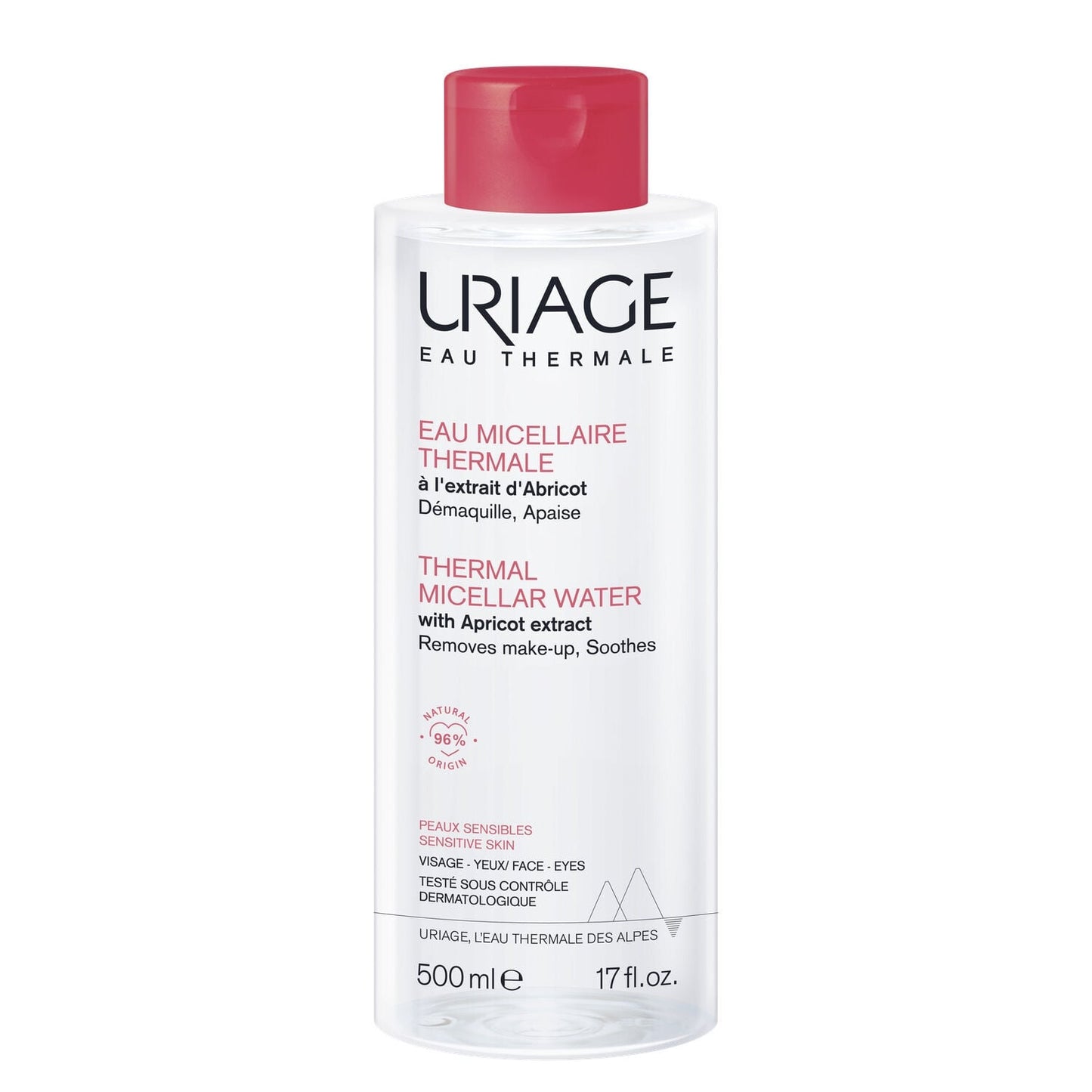 Eau micellaire Visage Yeux Peau Sensible Apaise et Diminue les Sensation de Tiraillements URIAGE