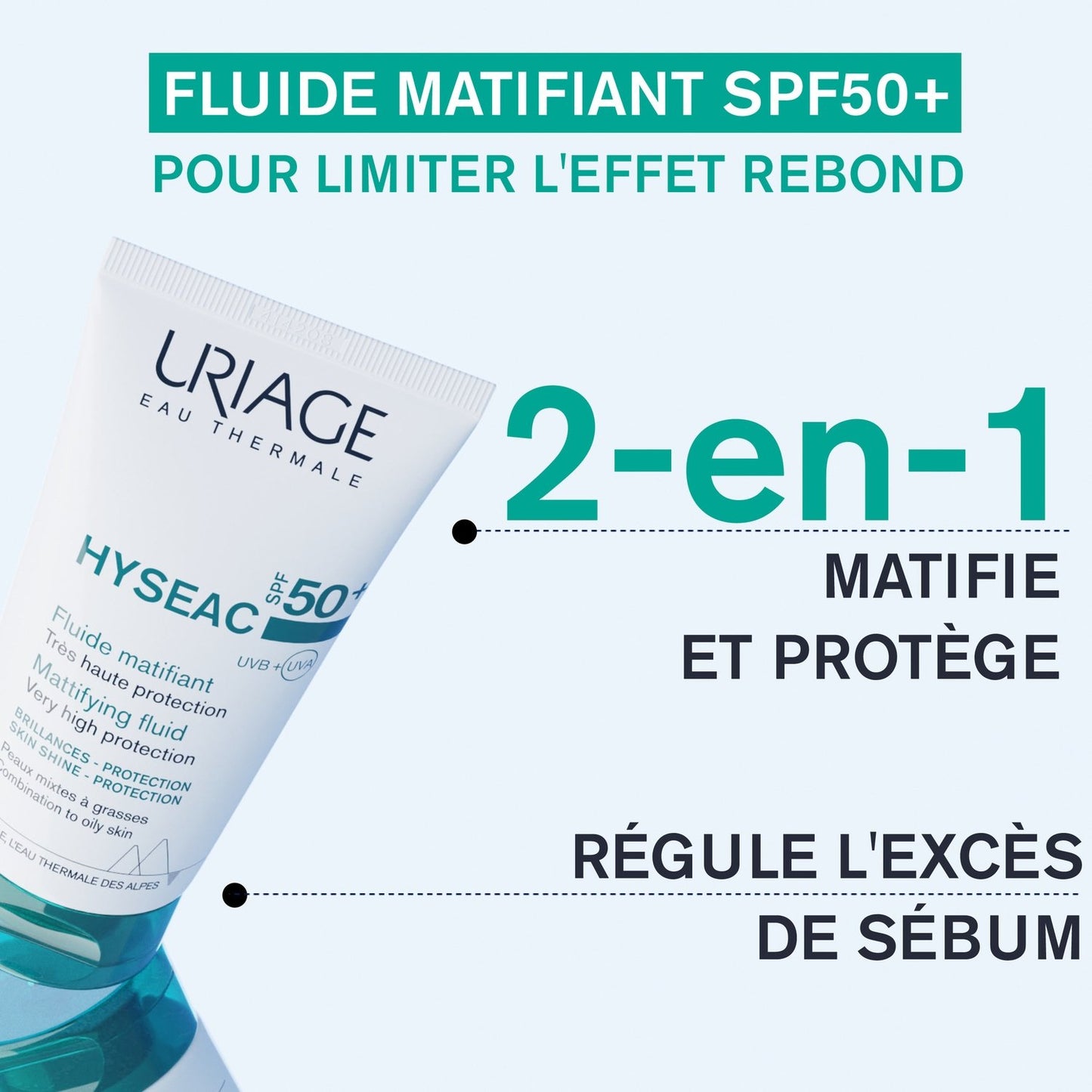 URIAGE Sonnenschutz mit hohem Schutz für Mischhaut bis fettige Haut, LSF 50+, mattierend, nicht fettend