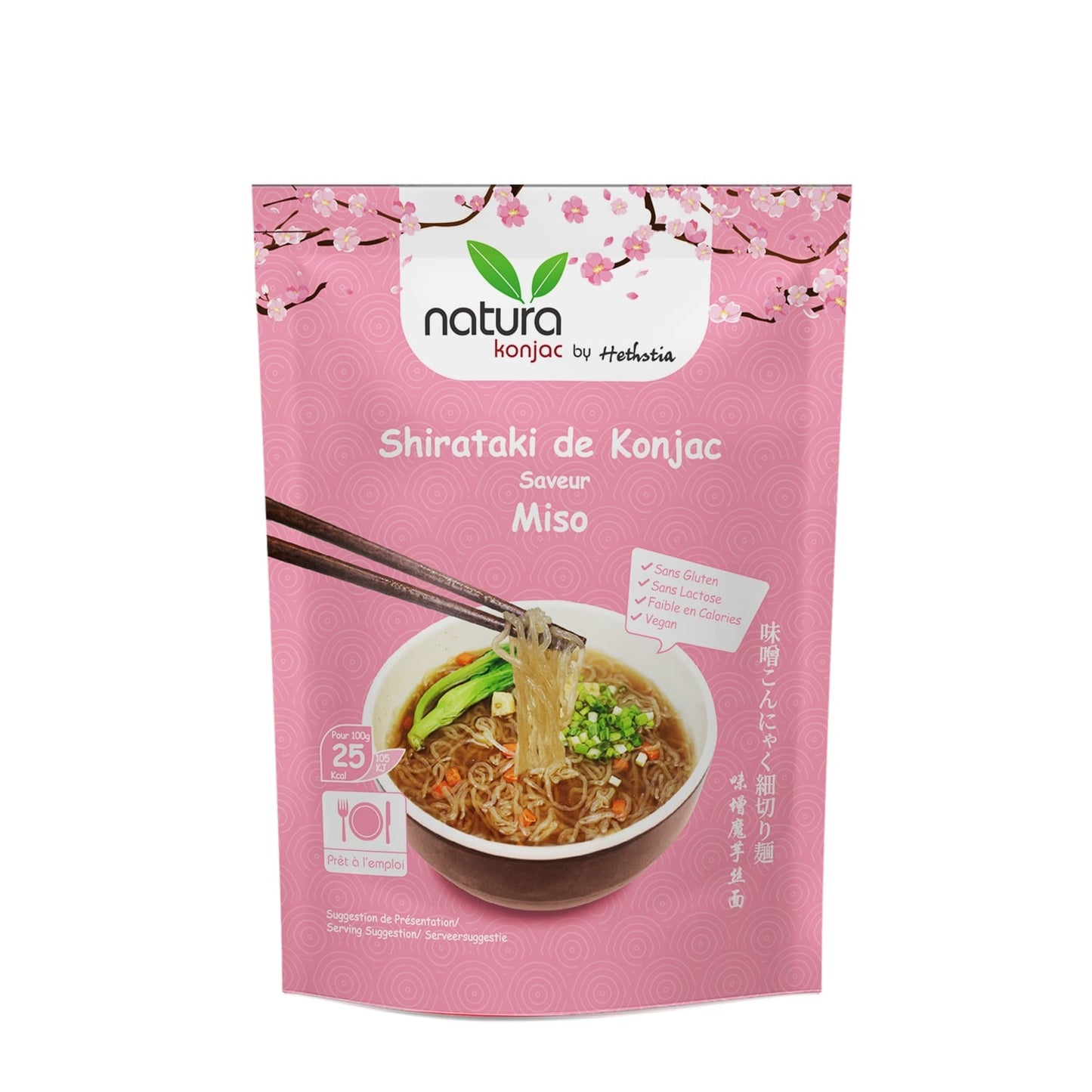Nouilles Shirataki de Konjac Saveur Miso NATURA KONJAC
