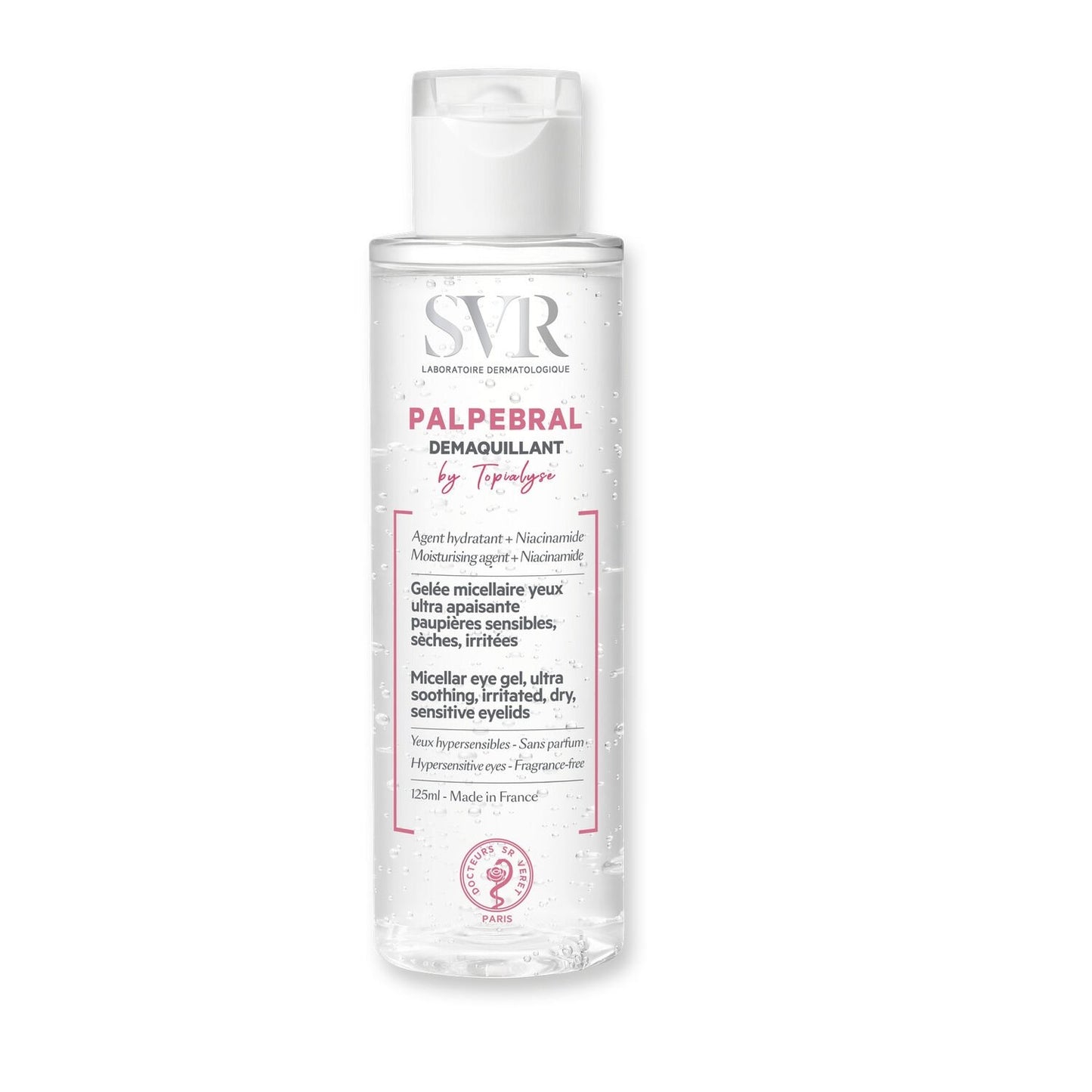 Gel Micellaire Yeux Ultra Apaisante Paupières Sensibles Sèches et Irritées Topialyse LABORATIORE SVR le flacon de 125mL