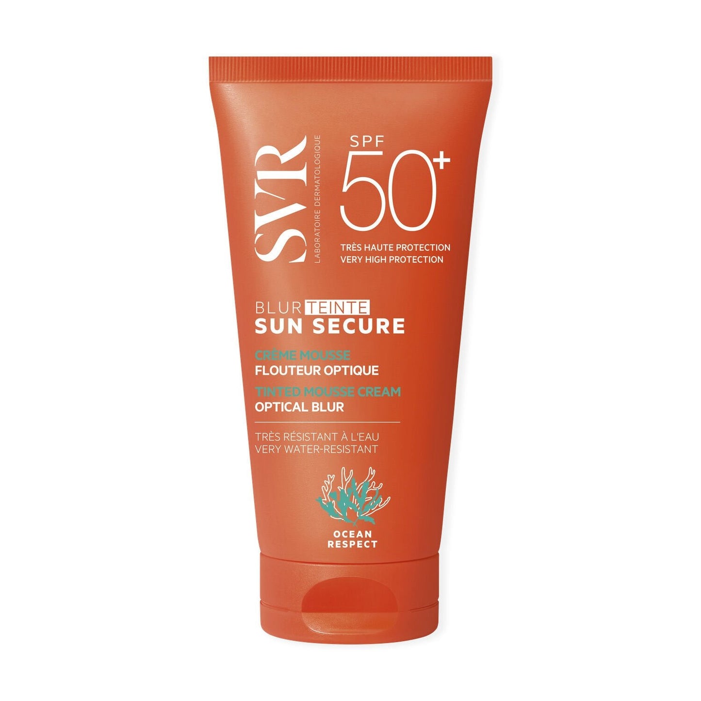 Crème Solaire Teintée Mousse Flouteur Optique Visage Spf 50+ Sun Secure LABORATOIRE SVR le tube de 50mL