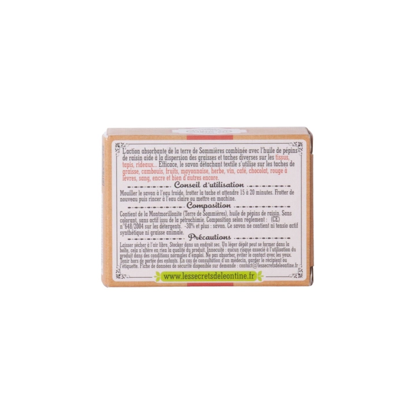 Solid Soap with Sommières Earth for Stubborn Stains LES SECRETS DE LEONTINE