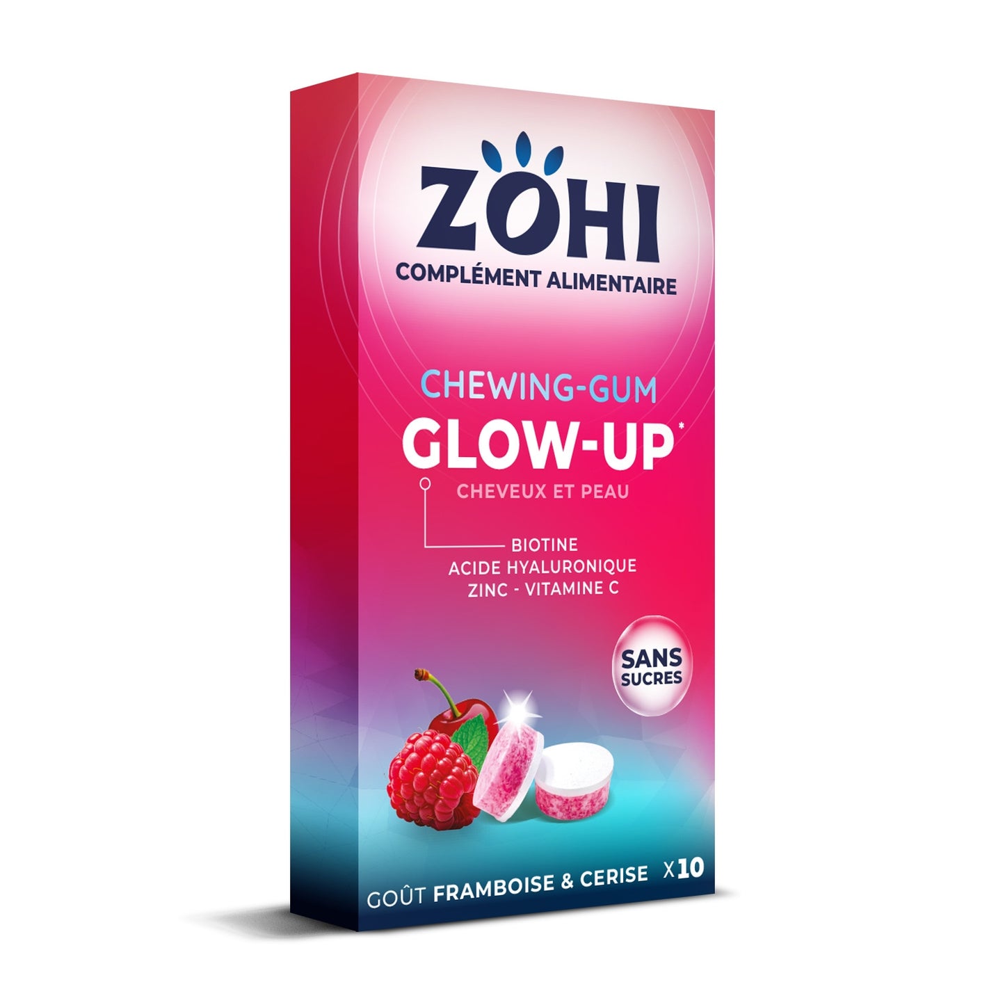 Complément aimentaire chewing gum fruits rouges ZOHI