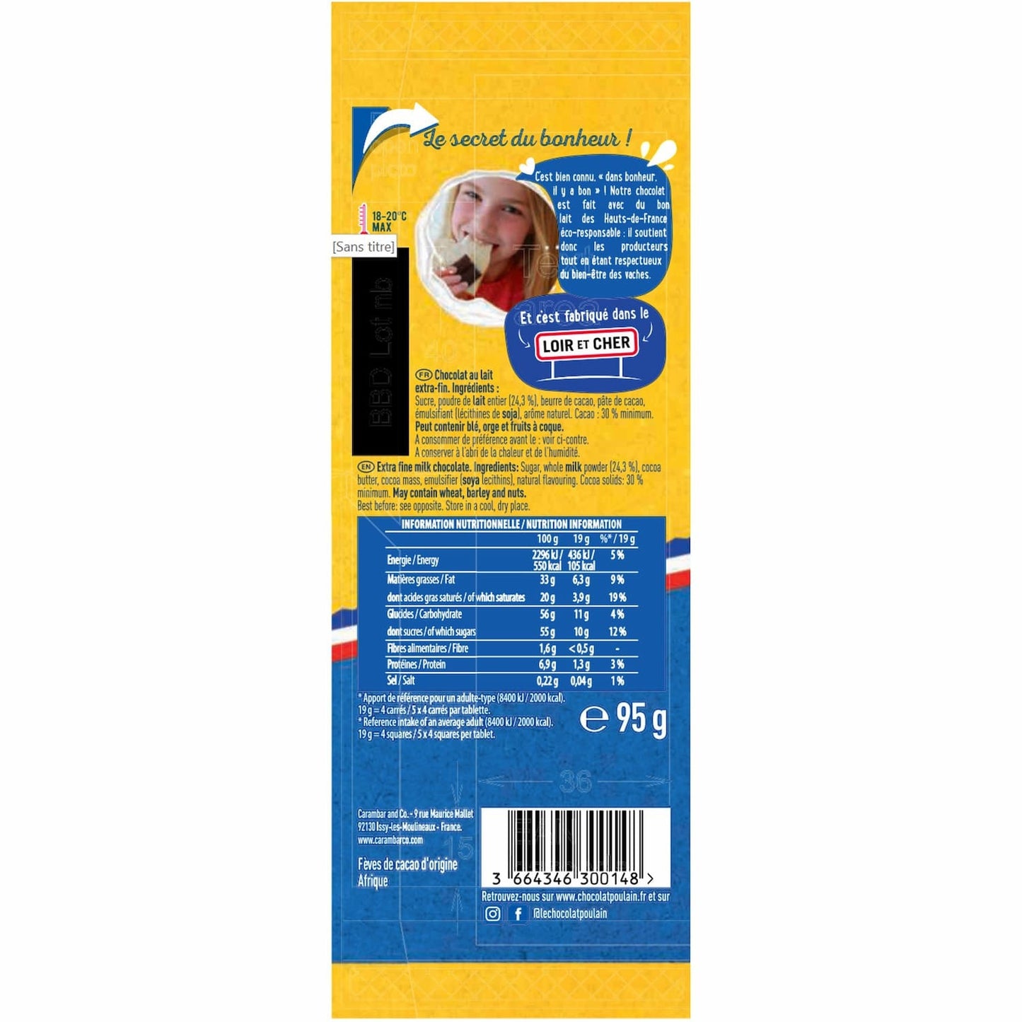 POULAIN Milk Chocolate Bar