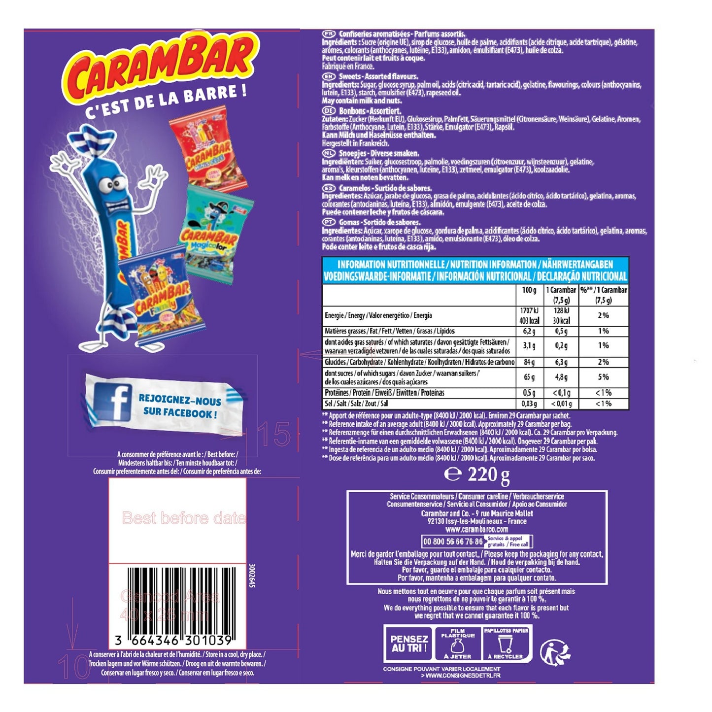 Bonbons Sensa's Atomic Acide CARAMBAR