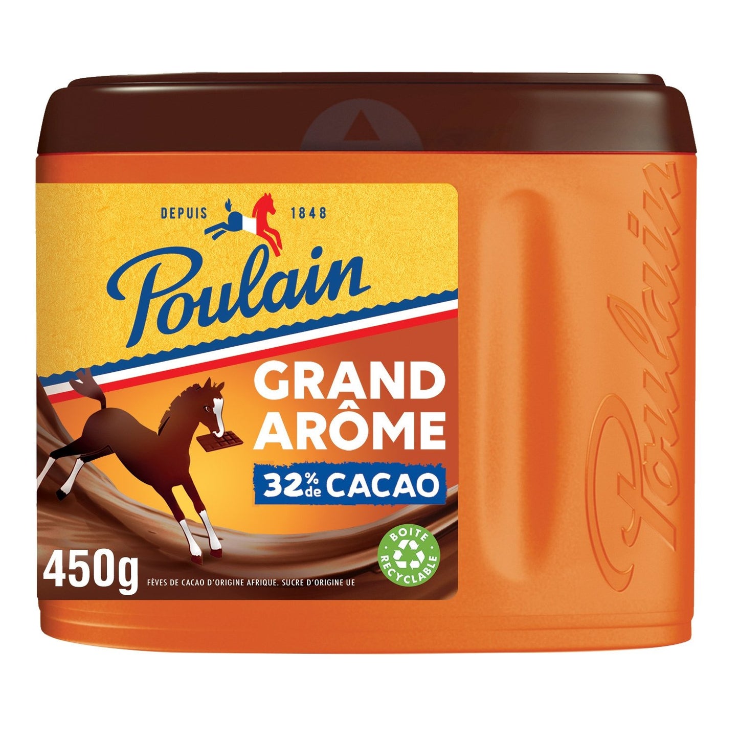 Chocolat en Poudre Grand Arôme POULAIN La boîte de 450G