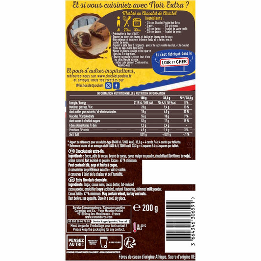 Tablette de Chocolat Noir Extra POULAIN