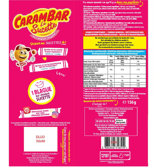Bonbons Sucettes au Caramel CARAMBAR