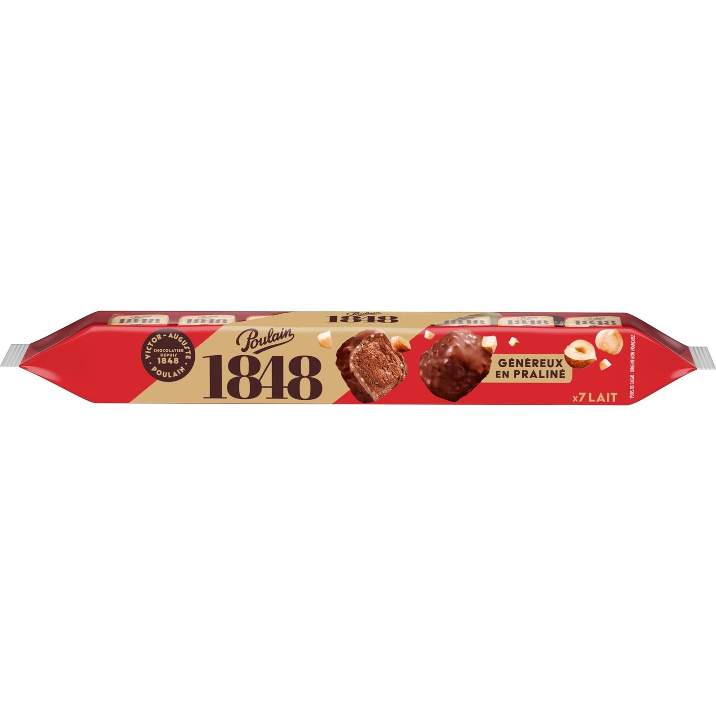 Chocolat au Lait Rocher Généreux en Praliné POULAIN la paquet de 224g