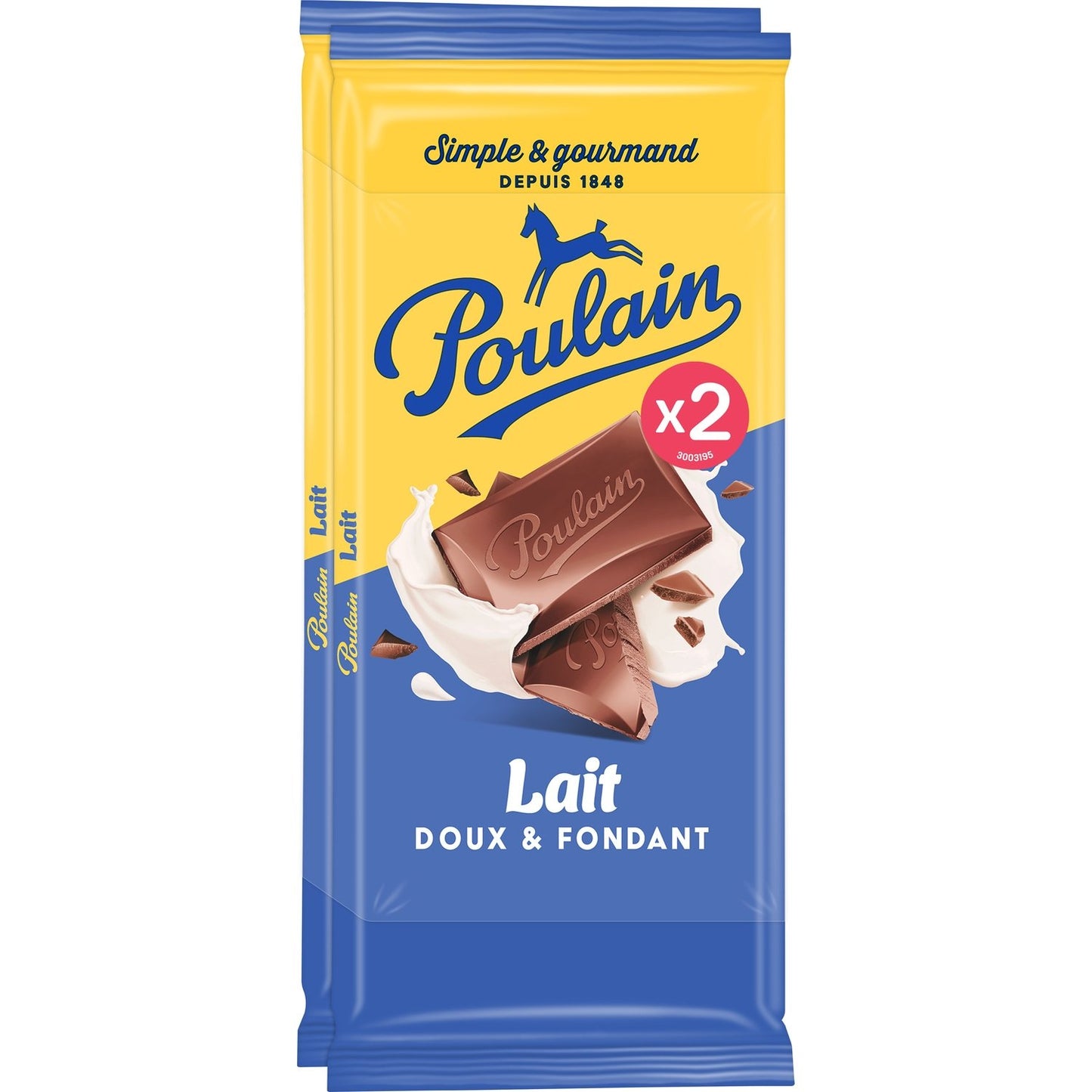 Tablette de Chocolat Lait Doux & Fondant POULAIN le lot de 2