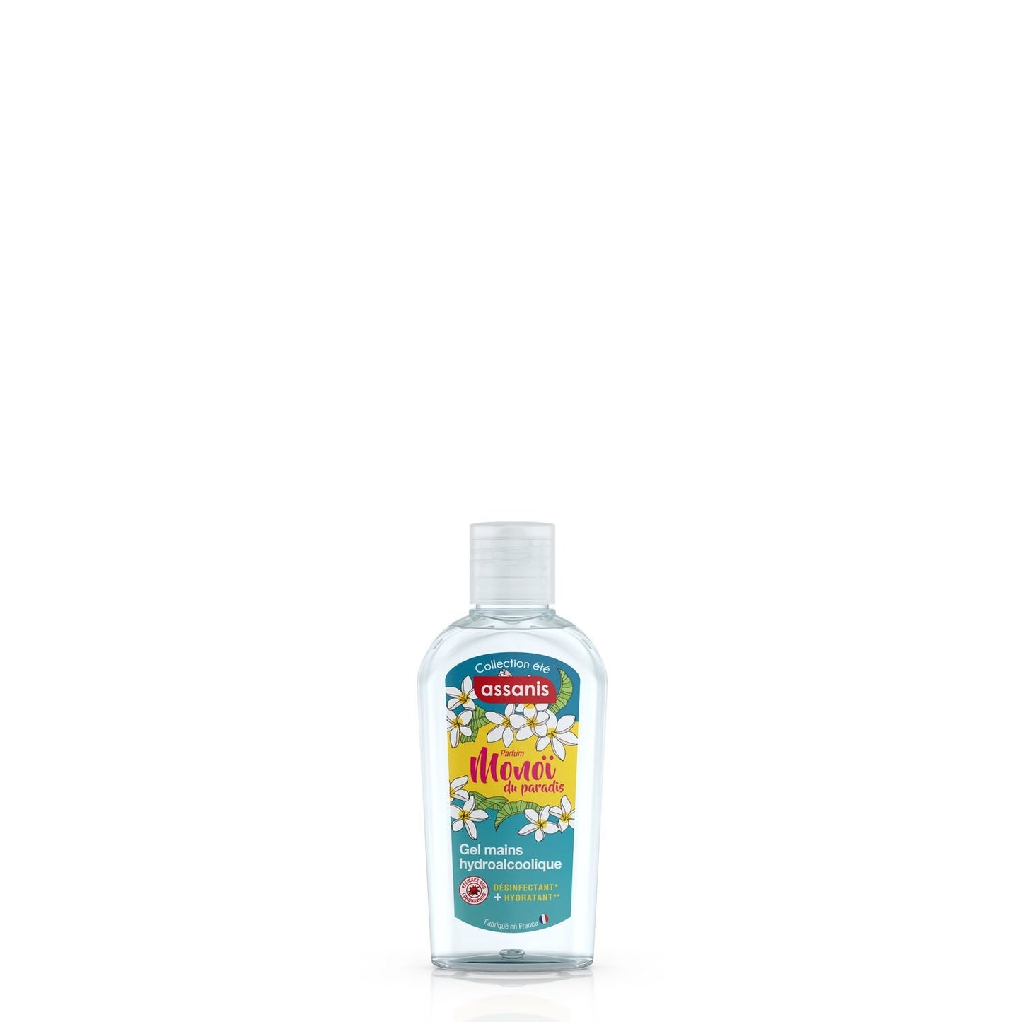 Gel Hydroalcoolique Parfum Monoï Sans Rinçage Aloe Vera et Provitamine B5 ASSANIS le flacon de 80mL