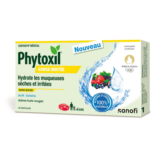 PHYTOXIL Soothing and Soothing Sore Throat Lozenges with Red Fruit Flavor
