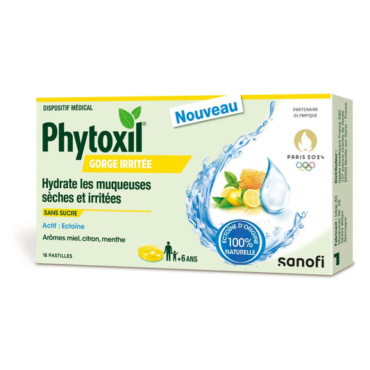 Soothing Sore Throat Lozenges Honey Lemon Mint Flavor PHYTOXIL