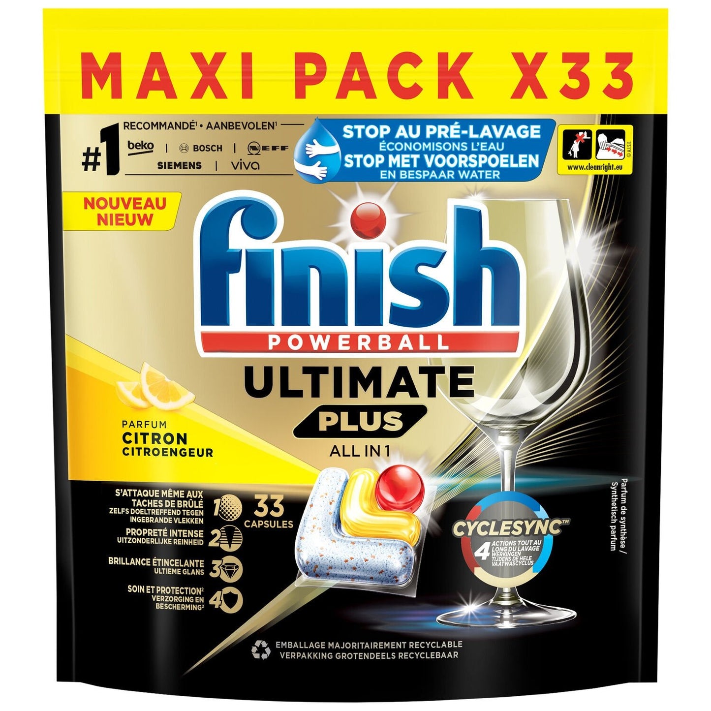 Ultimate Plus All In 1 FINISH Lemon Dishwasher Tablets