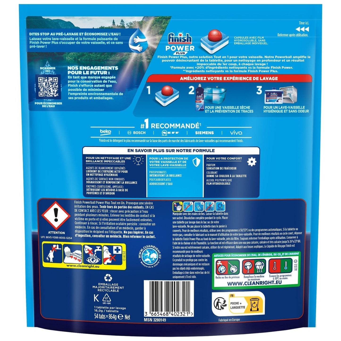 Power Plus Powerball FINISH Dishwasher Tablets