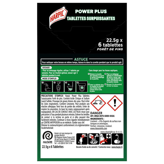 Tablettes Wc Nettoyant Surpuissant Forêt de Pins Power Plus HARPIC