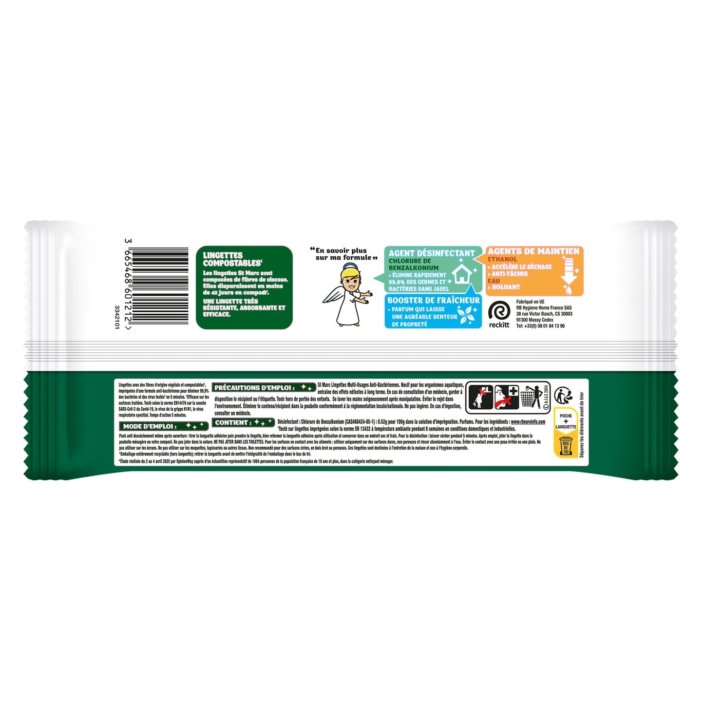 Lingettes Désinfectantes Antibactériennes ST MARC