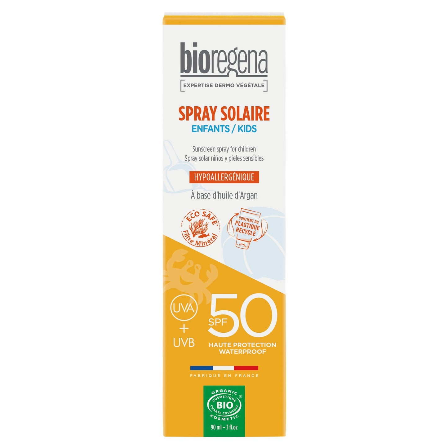Kids Sun Spray with Hypoallergenic Argan Oil Spf50 Organic BIOREGENA