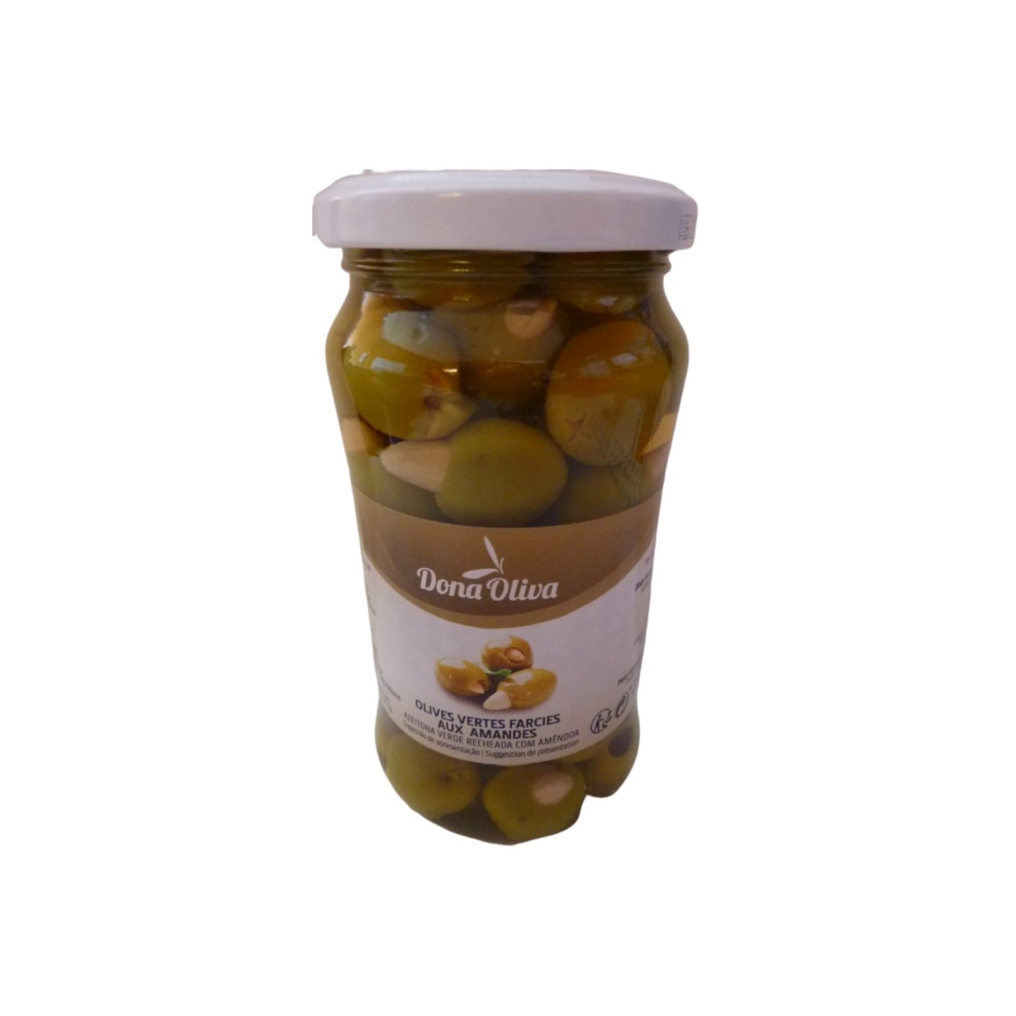 Olives Vertes Farcies aux Amandes MATIERES GRASSES le pot de 200g