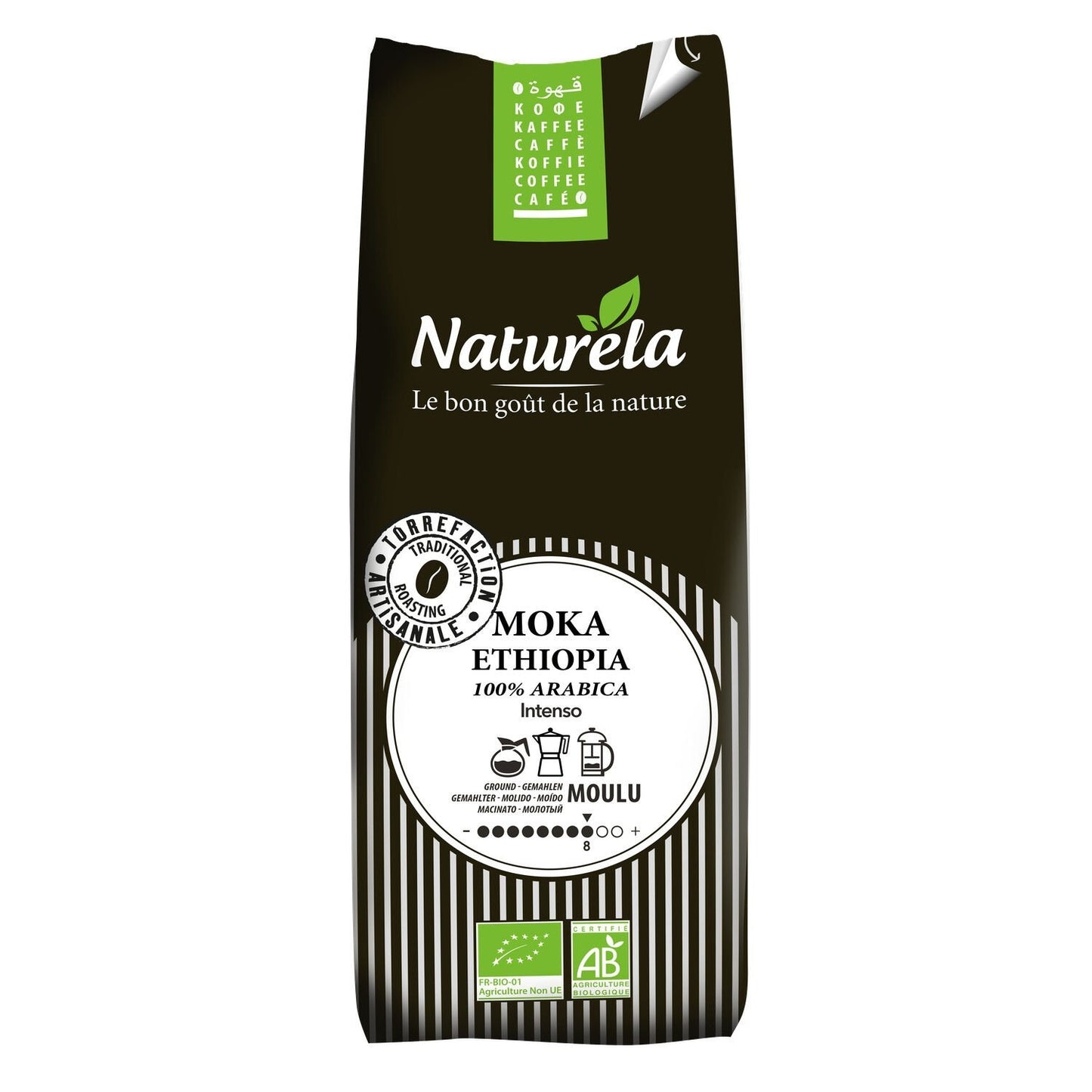 Café Moulu Bio Moka Ethiopie Pur Arabica NATURELA Le paquet de 250g