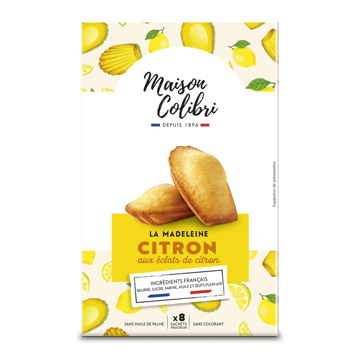 Madeleines Citron Eclats de Citron MAISON COLIBRI le paquet de 200g