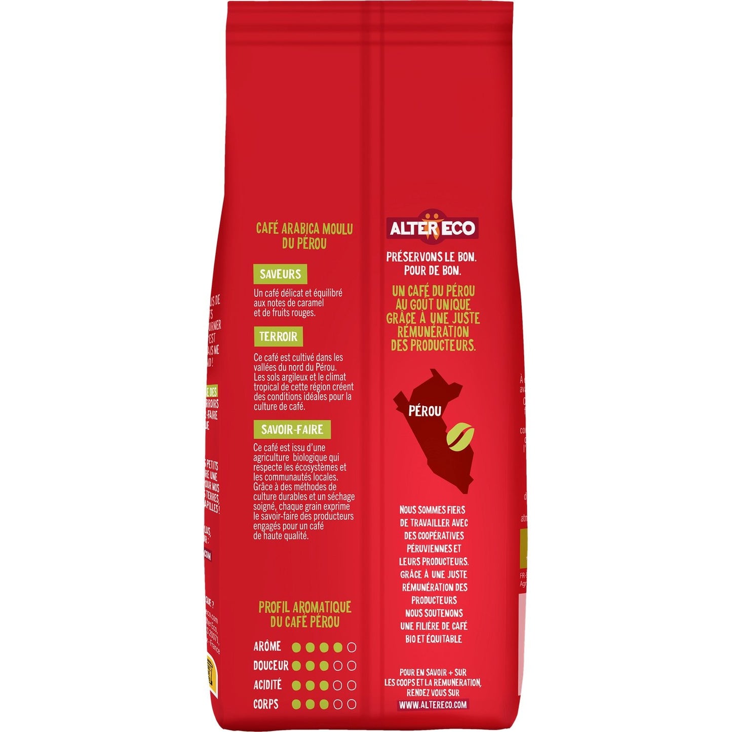 Bio-peruanischer reiner Arabica-Kaffee gemahlen ALTER ECO