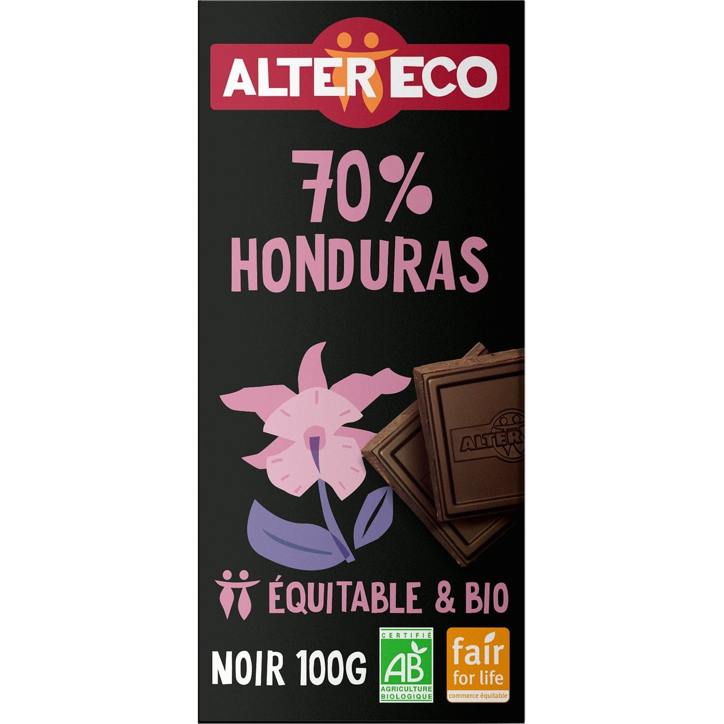 Chocolat Noir Bio 70% Honduras ALTER ECO La tabLette de 100g