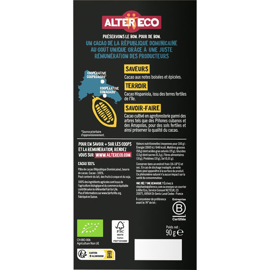 100% Organic Dark Chocolate from the Dominican Republic ALTER ECO