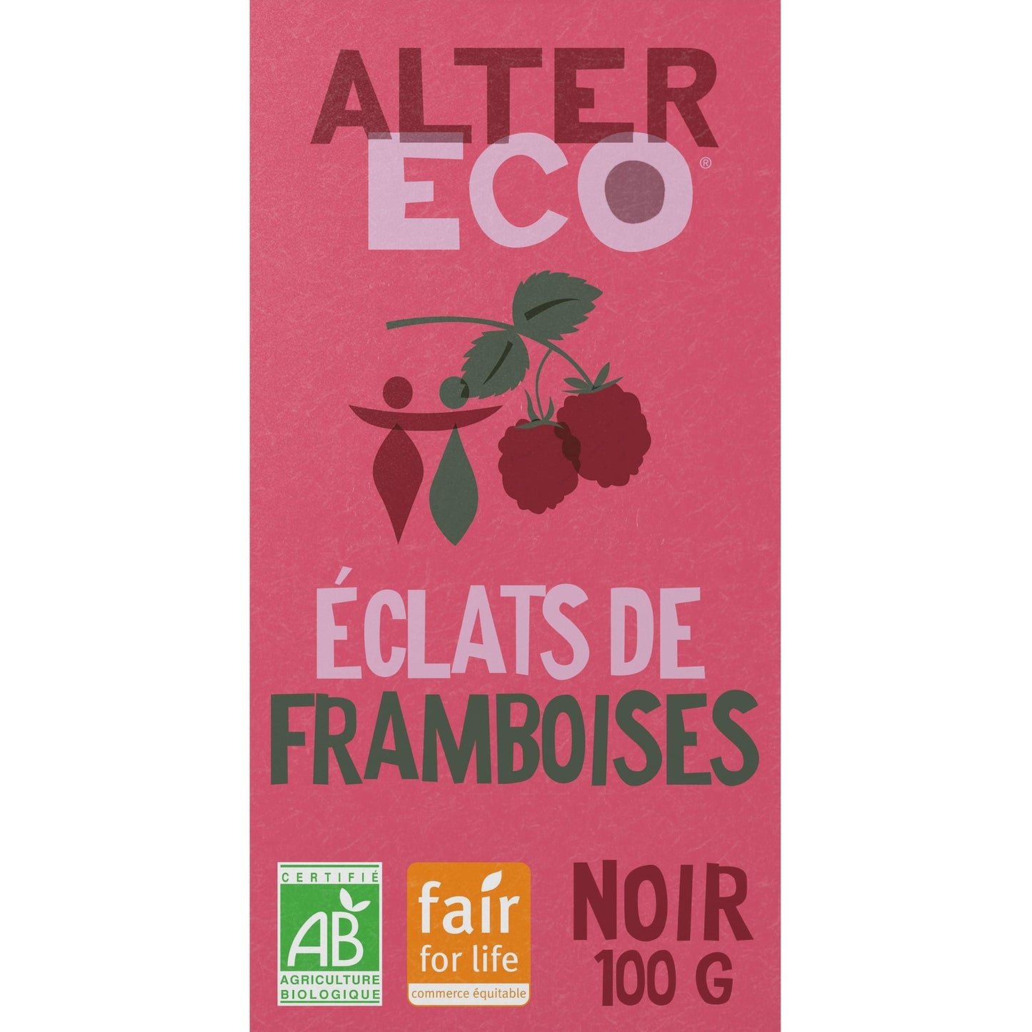 Bio-Zartbitterschokolade mit Himbeerstückchen ALTER ECO