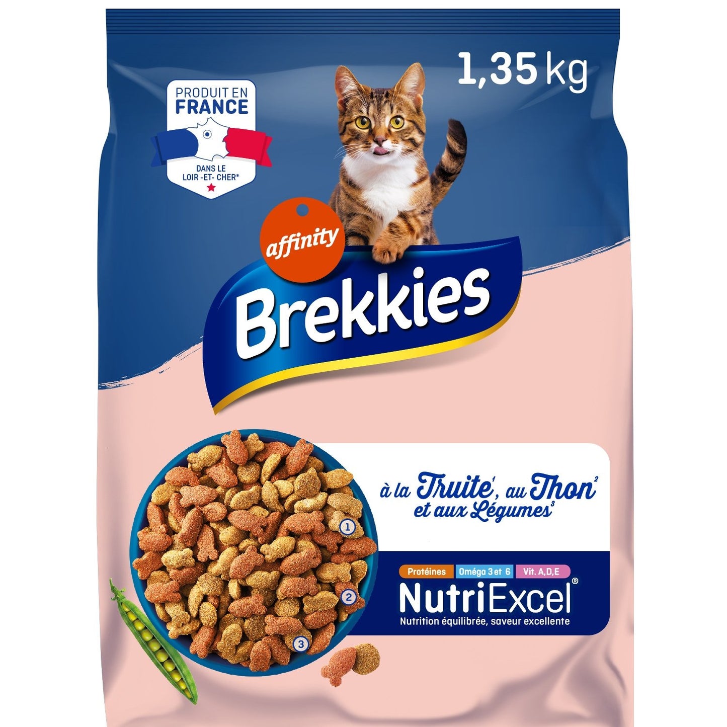 Croquettes pour Chat Adulte Poisson BREKKIES le paquet de 1,35Kg