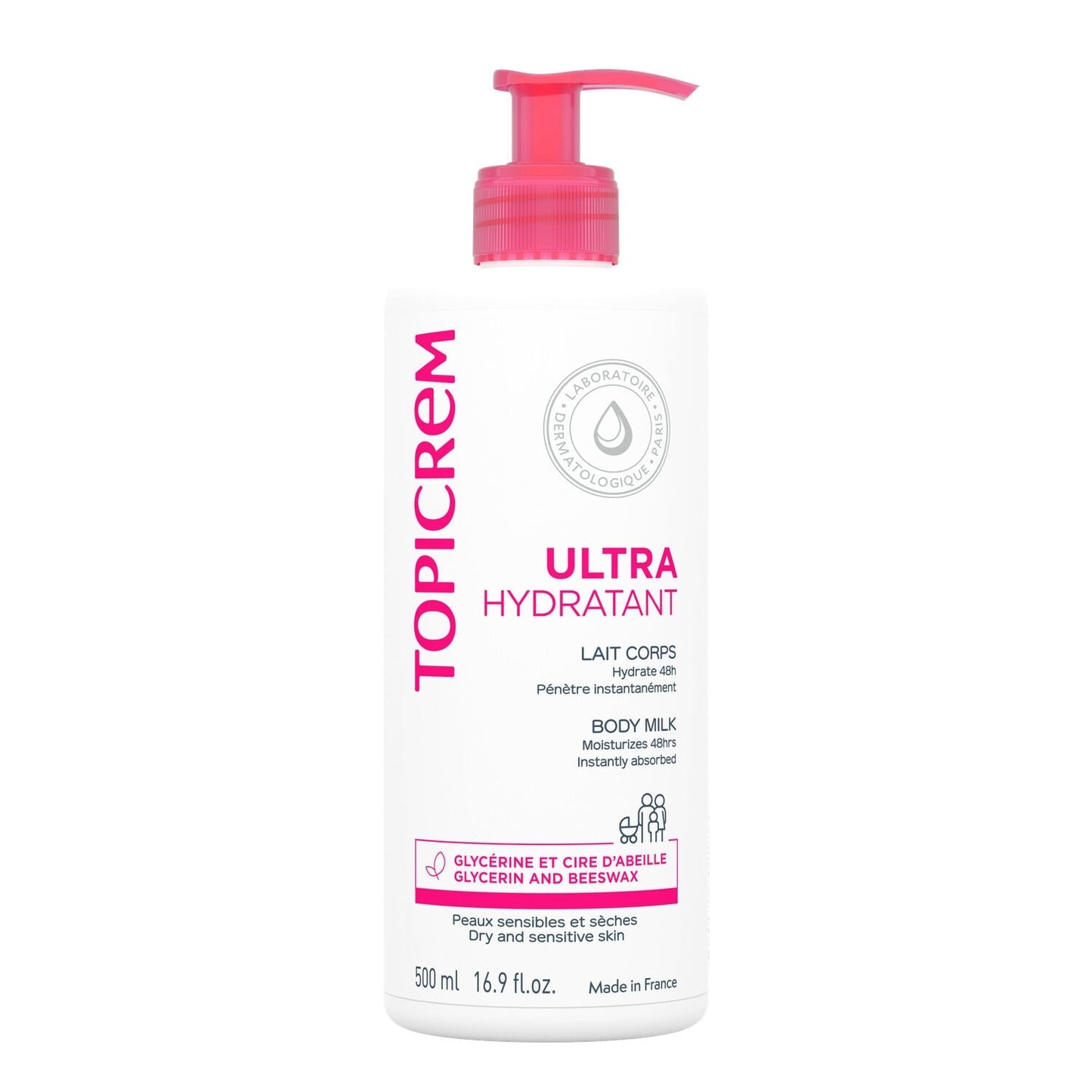Lait Corps Peau Sensible Sèche Ultra-Hydratant 24h TOPICREM