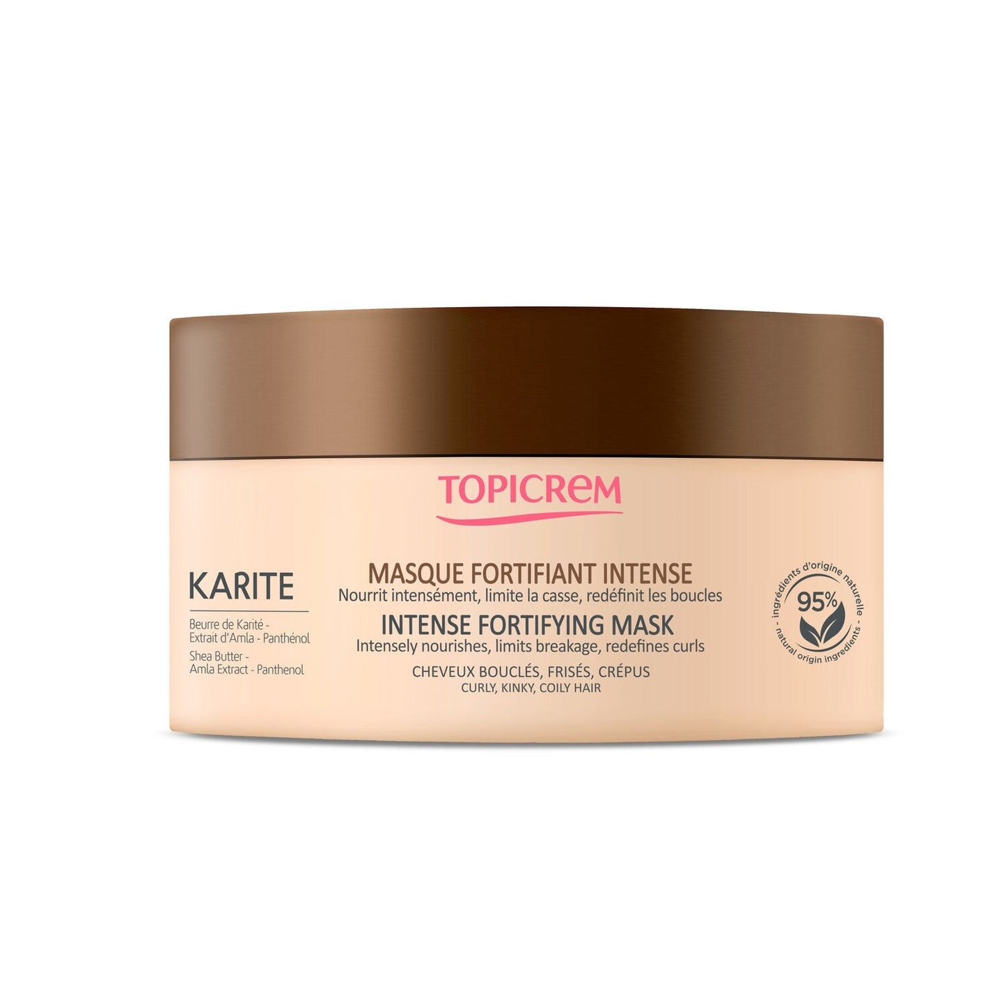 Shampoing Fortifiant Intense au Beurre de Karité Cheveux Bouclés Frisés Crépus TOPICREM le pot de 250mL