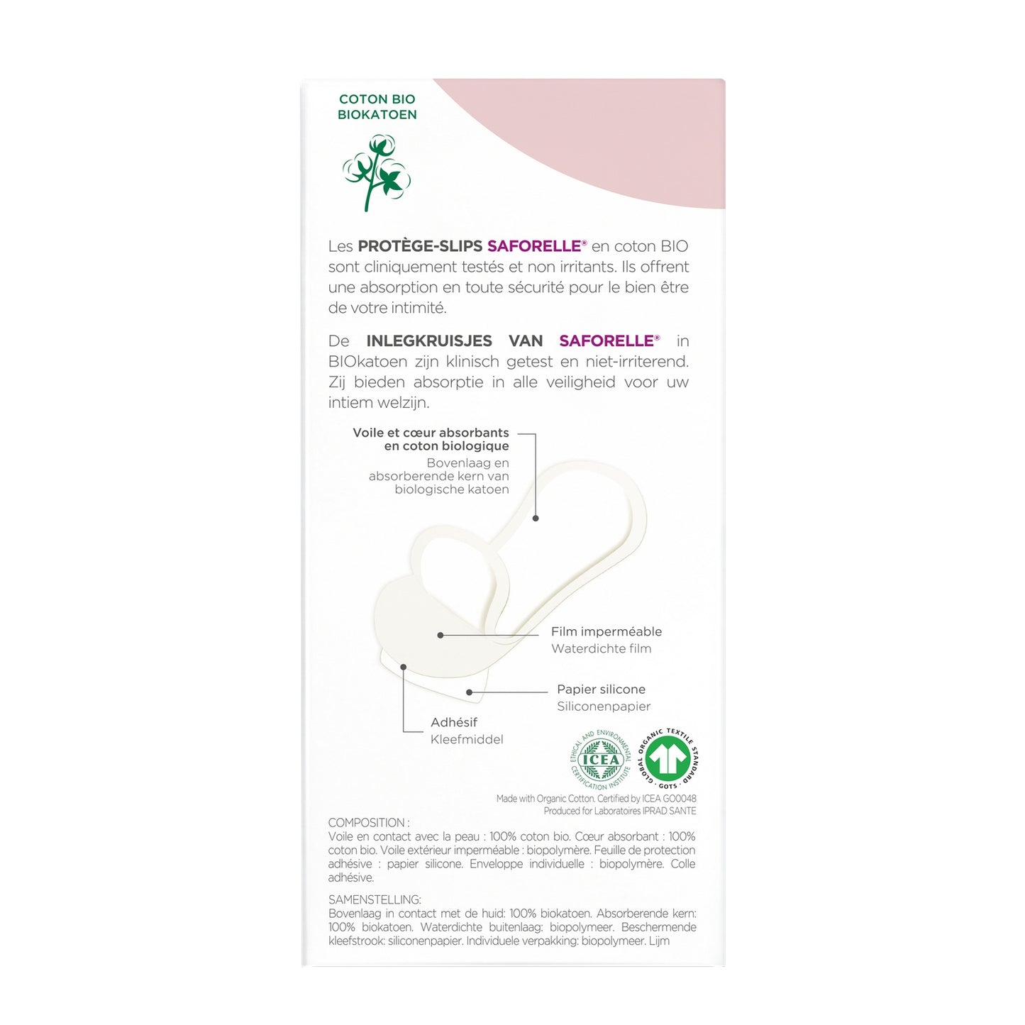 SAFORELLE Organic Cotton Pocket Panty Liners