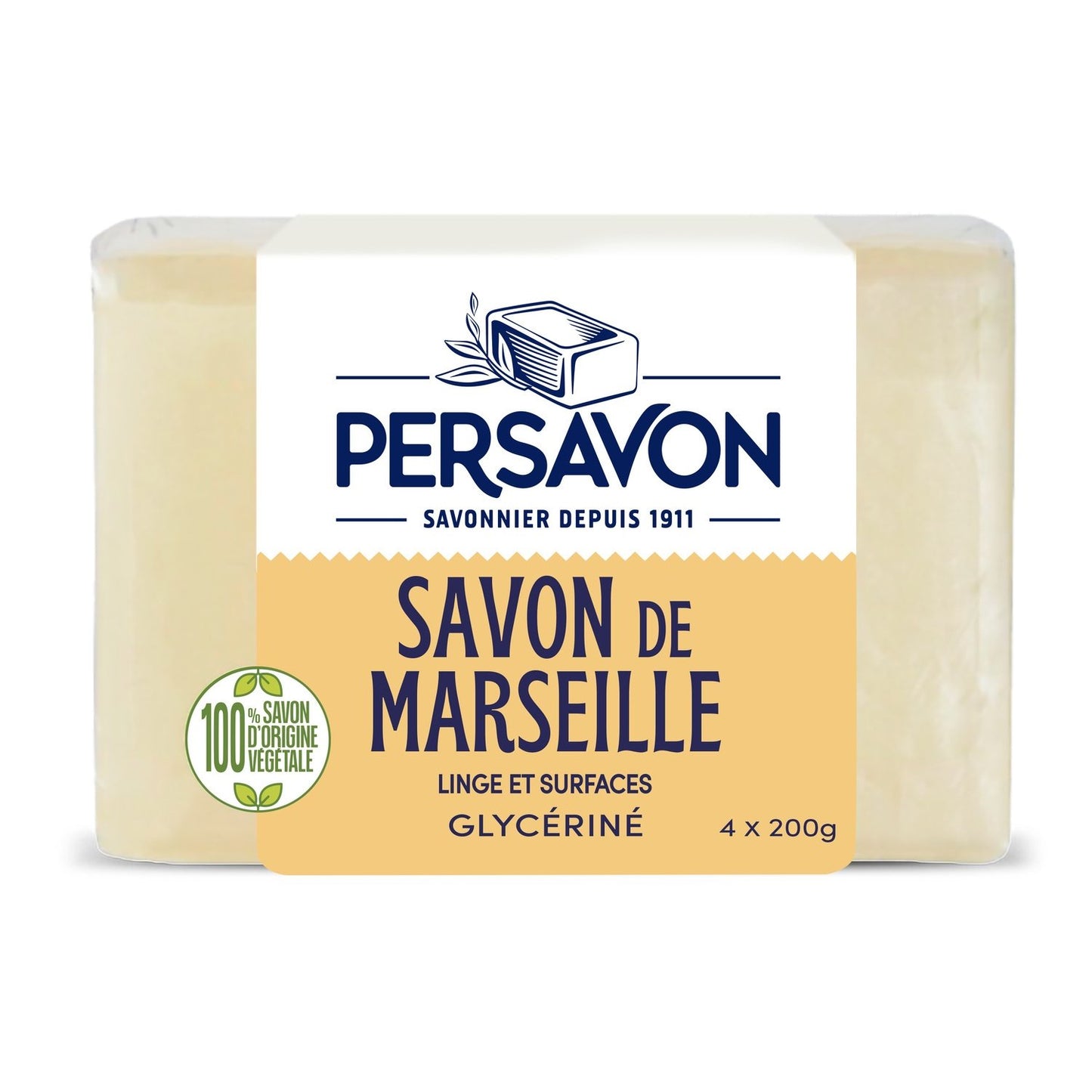 Savon Solide de Marseille Linge et Surfaces Glycériné PERSAVON le savon de 500g