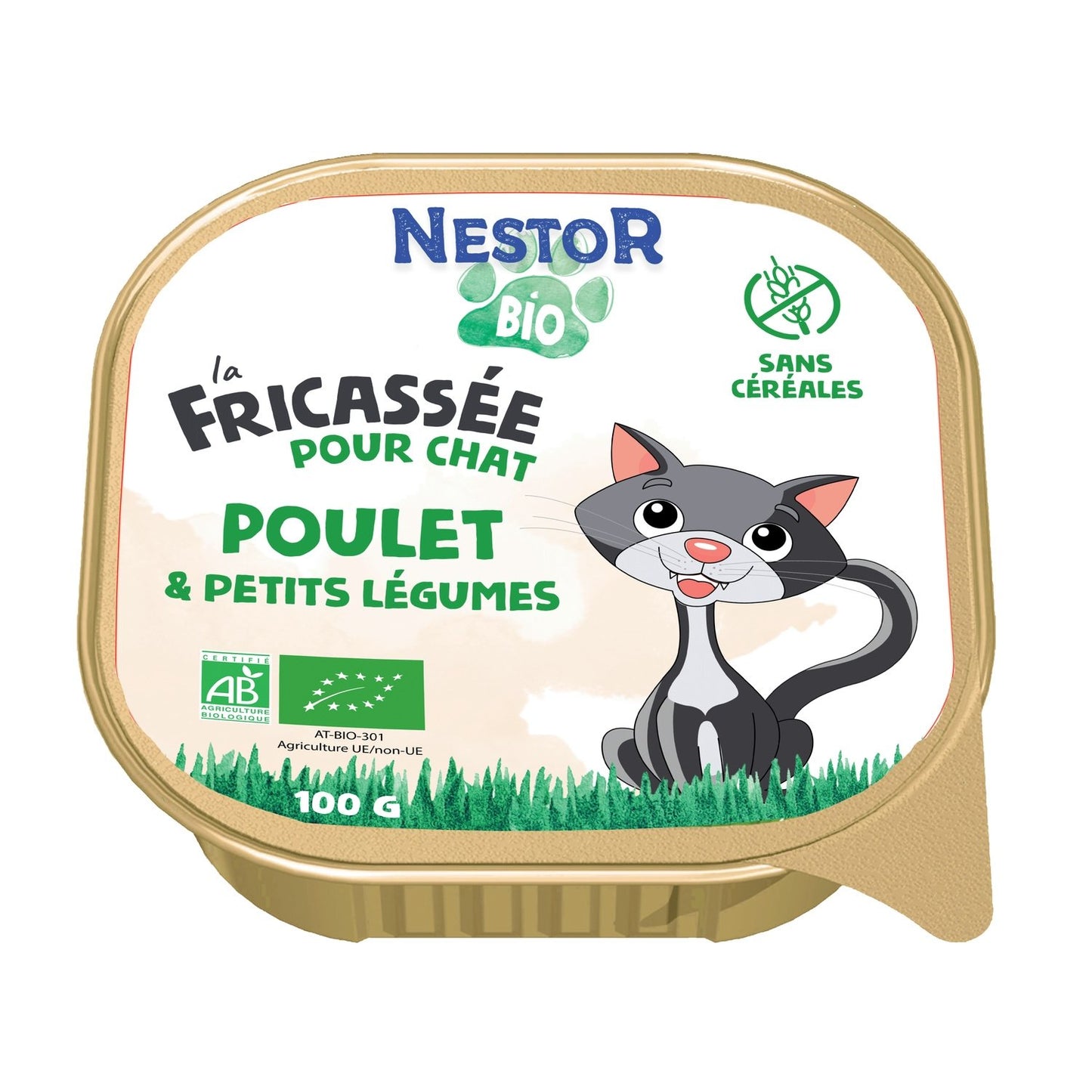 Pâtée pour Chat Adulte Sans Céréales Bio Volaille Légumes Nestor Bio NESTOR BIO La barquette de 100g