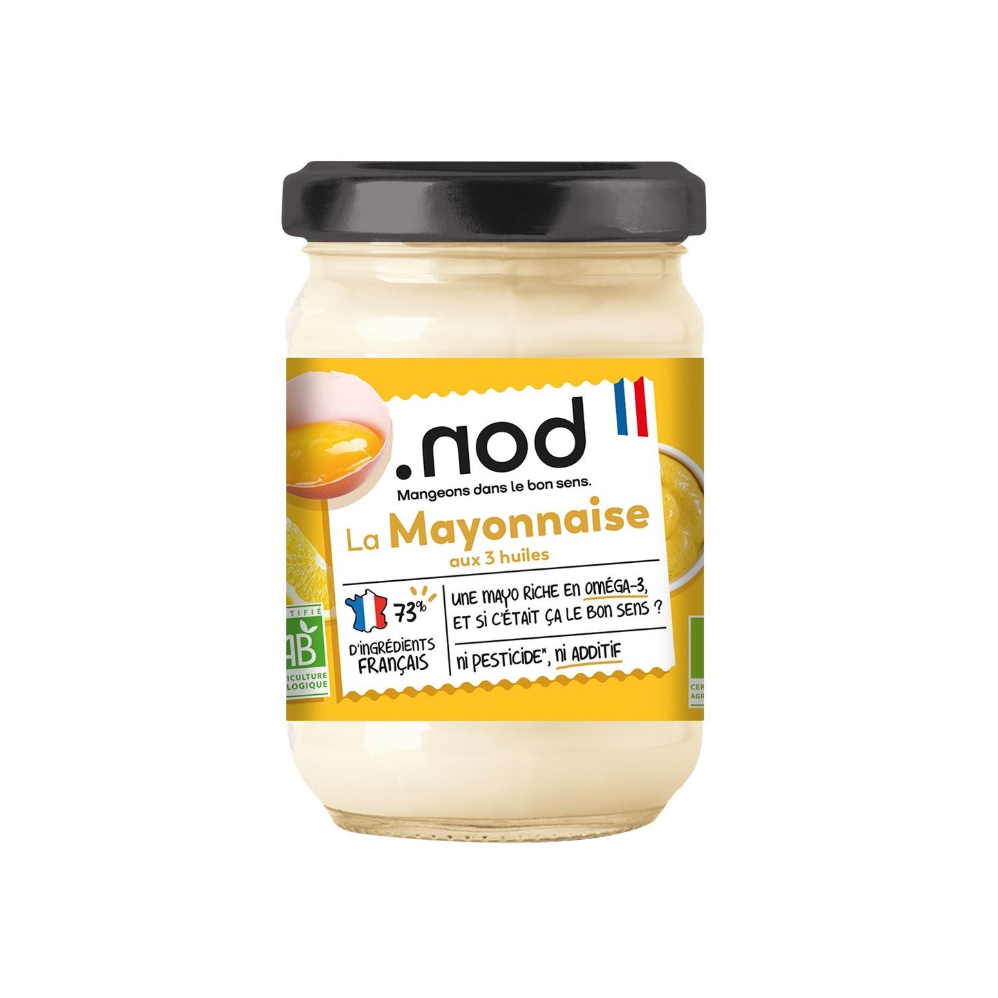 Mayonnaise Bio. NOD le pot de 180g