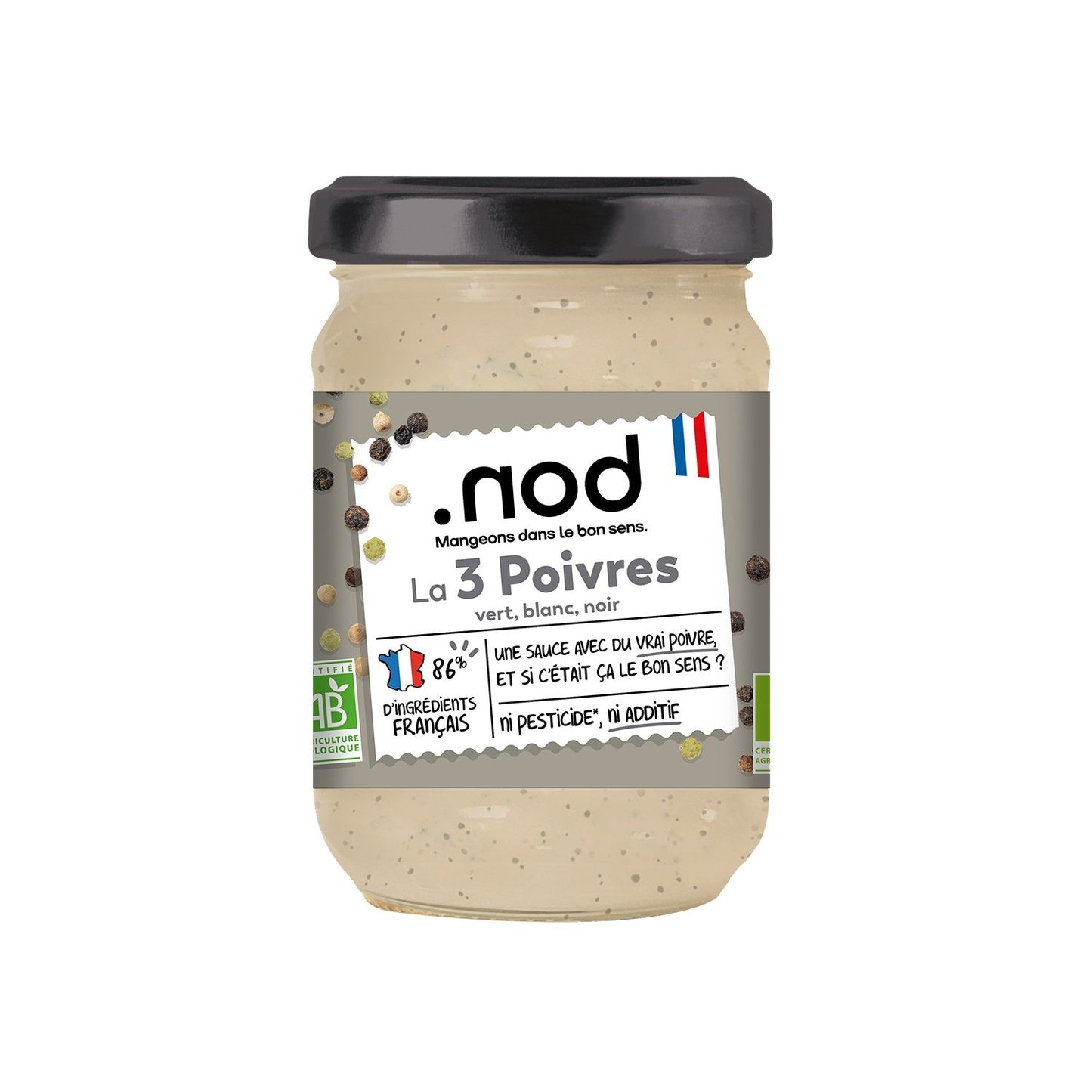 Sauce aux Poivres Bio NOD le pot de 180g