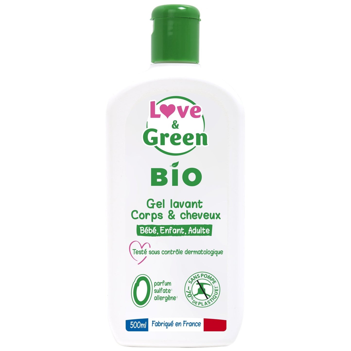LOVE AND GREEN Fragrance-Free Hair & Body Shower Gel