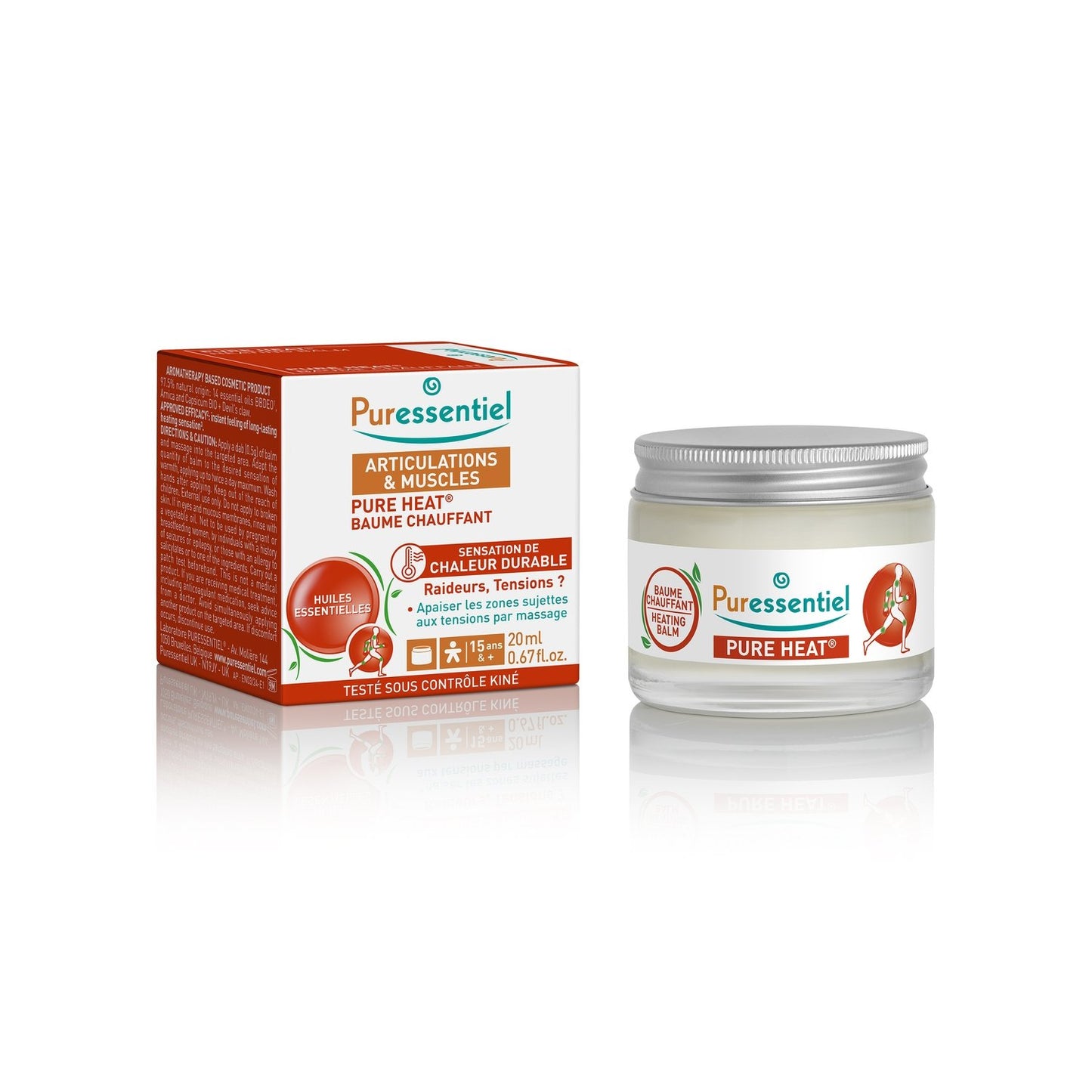 Baume Chauffant Décontractant Articulations et Muscles aux 14 Huiles Essentielles Pure Heat PURESSENTIEL