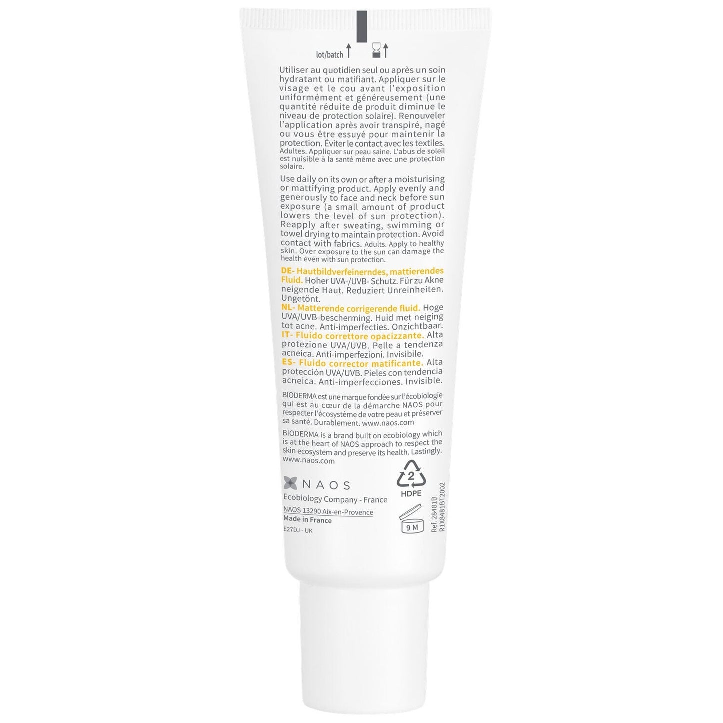 Crème solaire Visage Matifiante Anti-imperfections Spf30 Photoderm AKN Mat BIODERMA