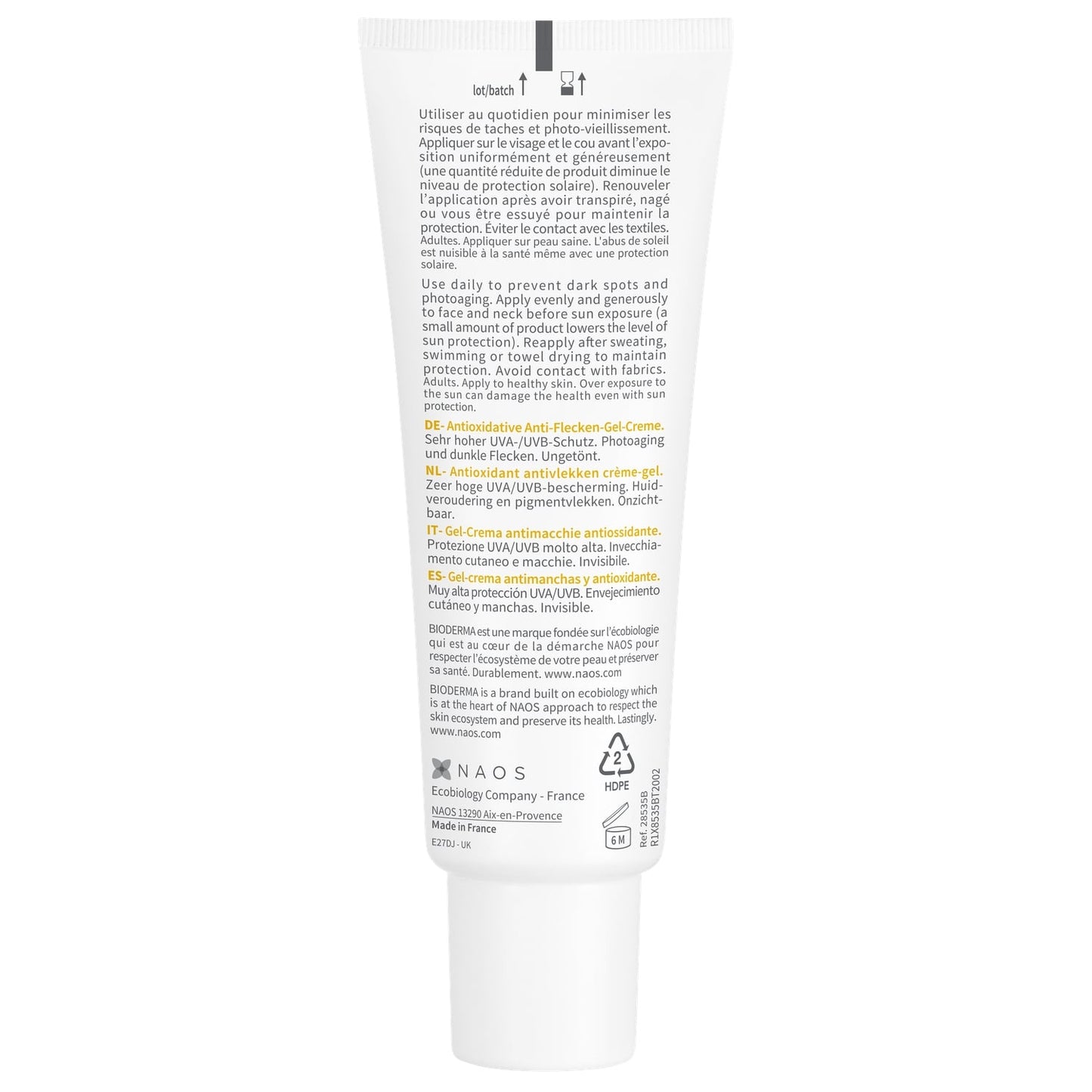 Crème solaire Visage Spf 50+ Anti-tâches Anti-âge Hydratante Photoderm Spot-Age BIODERMA