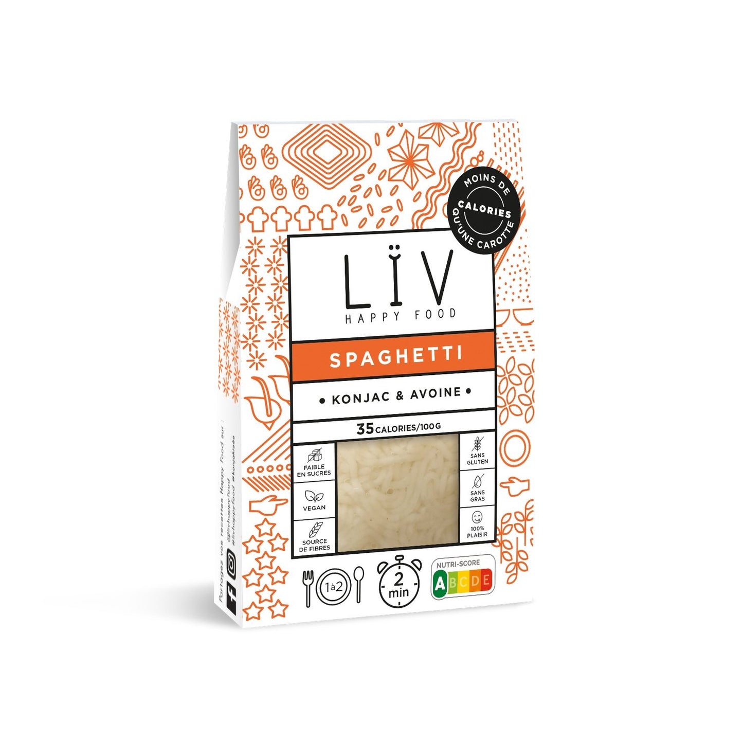 Spaghetti Konjac & Avoine LIV HAPPY FOOD le sachet de 200g